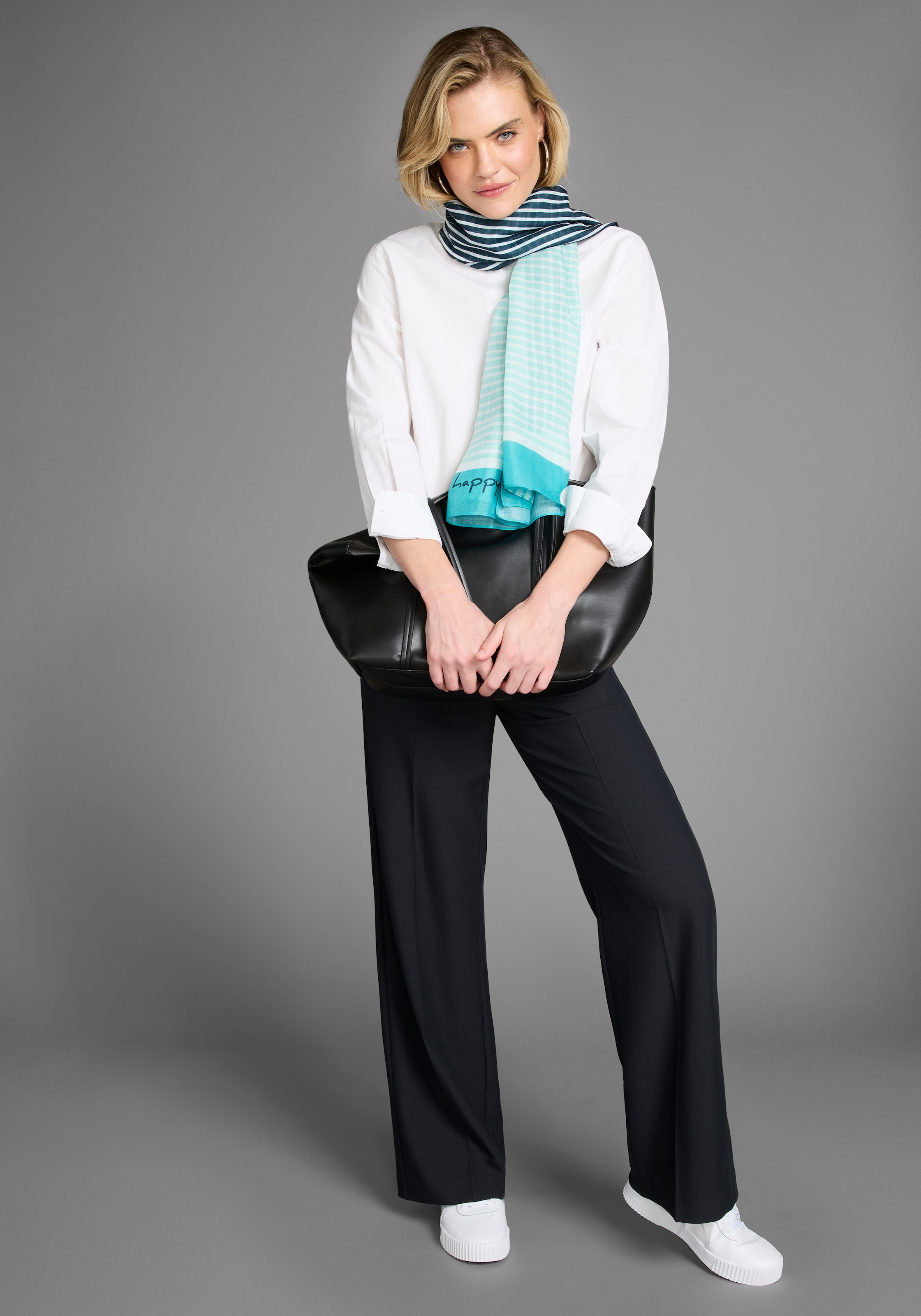 Laura Scott Modetuch, im trendigen Streifen- & Schriftdesign - NEW