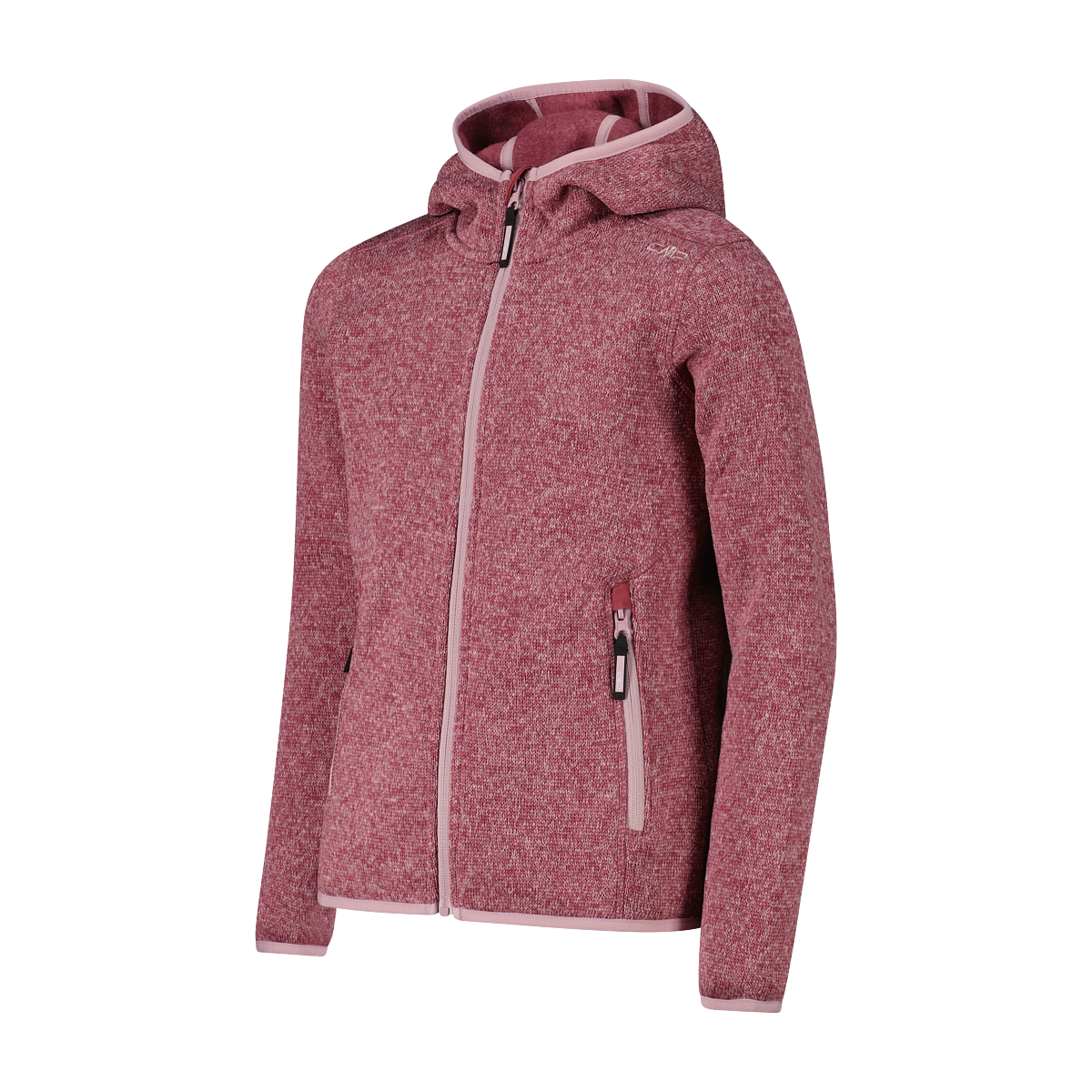 CMP Strickfleecejacke mit Kapuze Übergangsjacke für Kinder, mit Kapuze, mit Reissverschlusstaschen