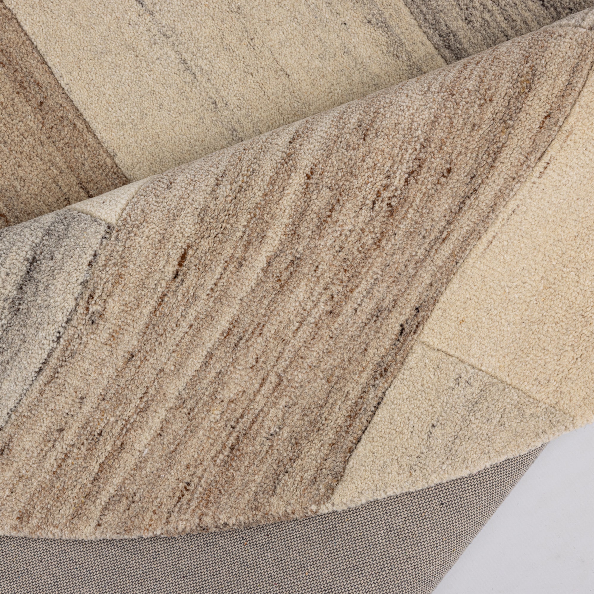 THEKO Tapis en laine »Lola,  Wolle, handgearbeitet, Patchwork Design« Rond 12 mm Höhe handgetuftet, Wohnzimmer, Schlafzimmer, Esszimmer