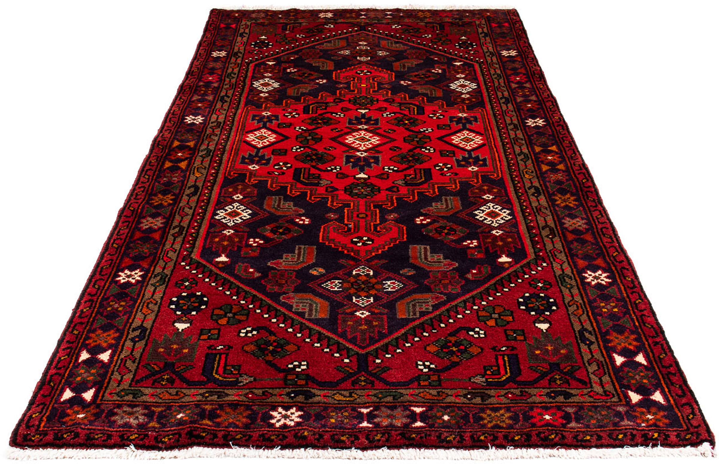 Image of morgenland Orientteppich »Perser - Nomadic - 211 x 120 cm - dunkelrot«, rechteckig, 10 mm Höhe, Wohnzimmer, Handgeknüpft, Einzelstück mit Zertifikat bei Ackermann Versand Schweiz