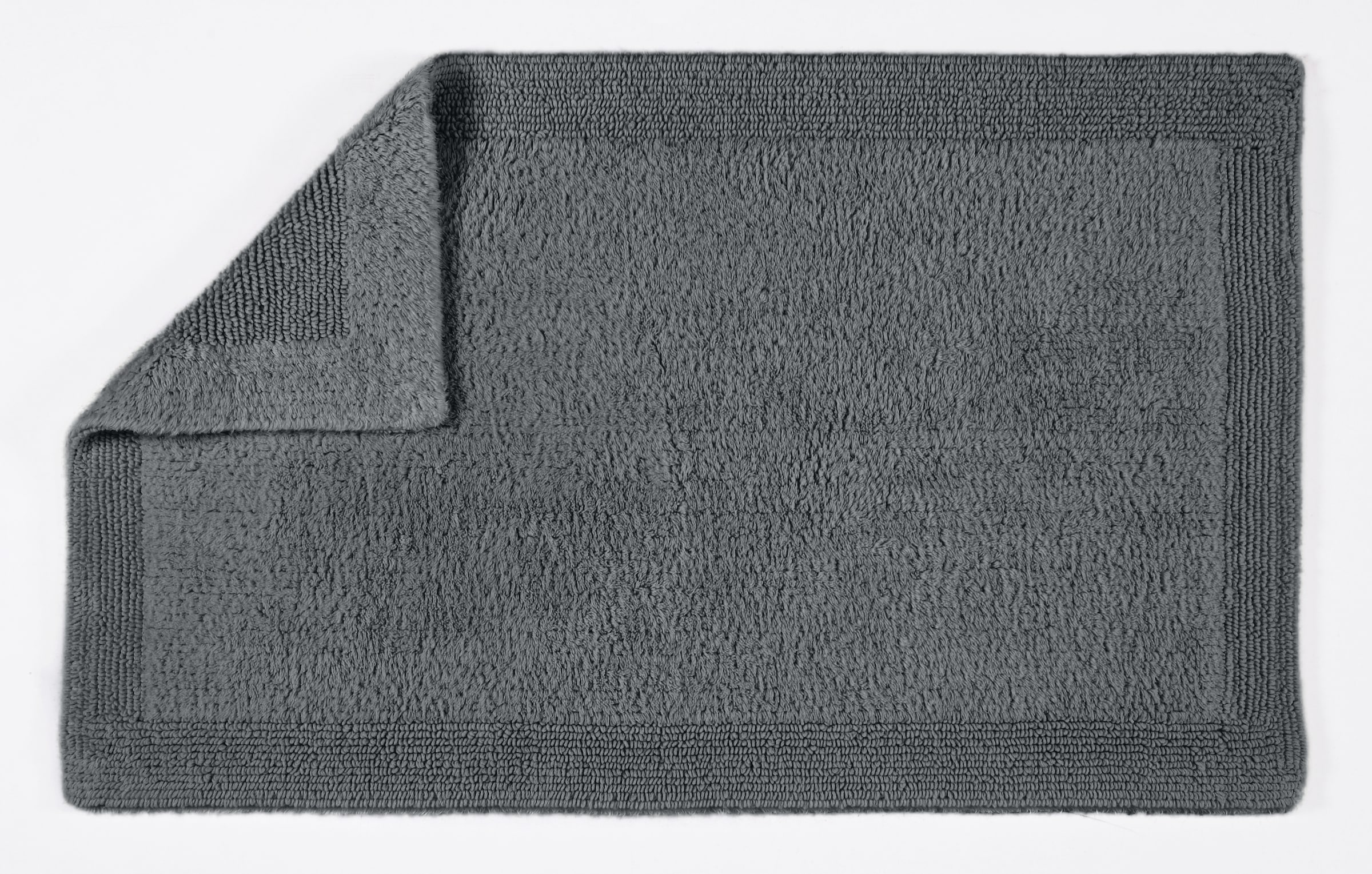 my home Badematte »Kapra, Badvorleger, Badezimmer Teppich«, beidseitig nutzbar-fussbodenheizungsgeeignet-strapazierfähig, mit Bordüre, Badteppich, Badematte, Baumwolle