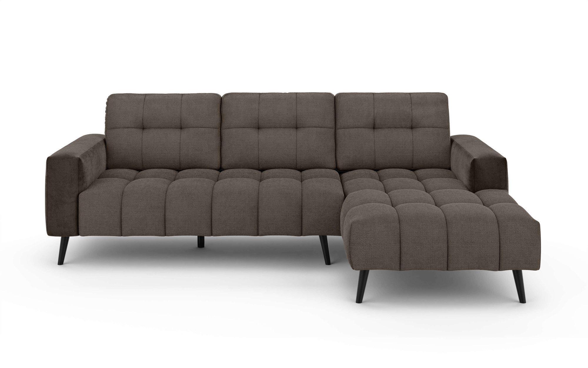 INOSIGN Ecksofa »SERINE mit Recamiere rechts/links bestellbar, Masse B/H/T 253/91/161 cm«, L-Form mit Wellenunterfederung, 3 Rückenkissen, ohne Bettfunktion