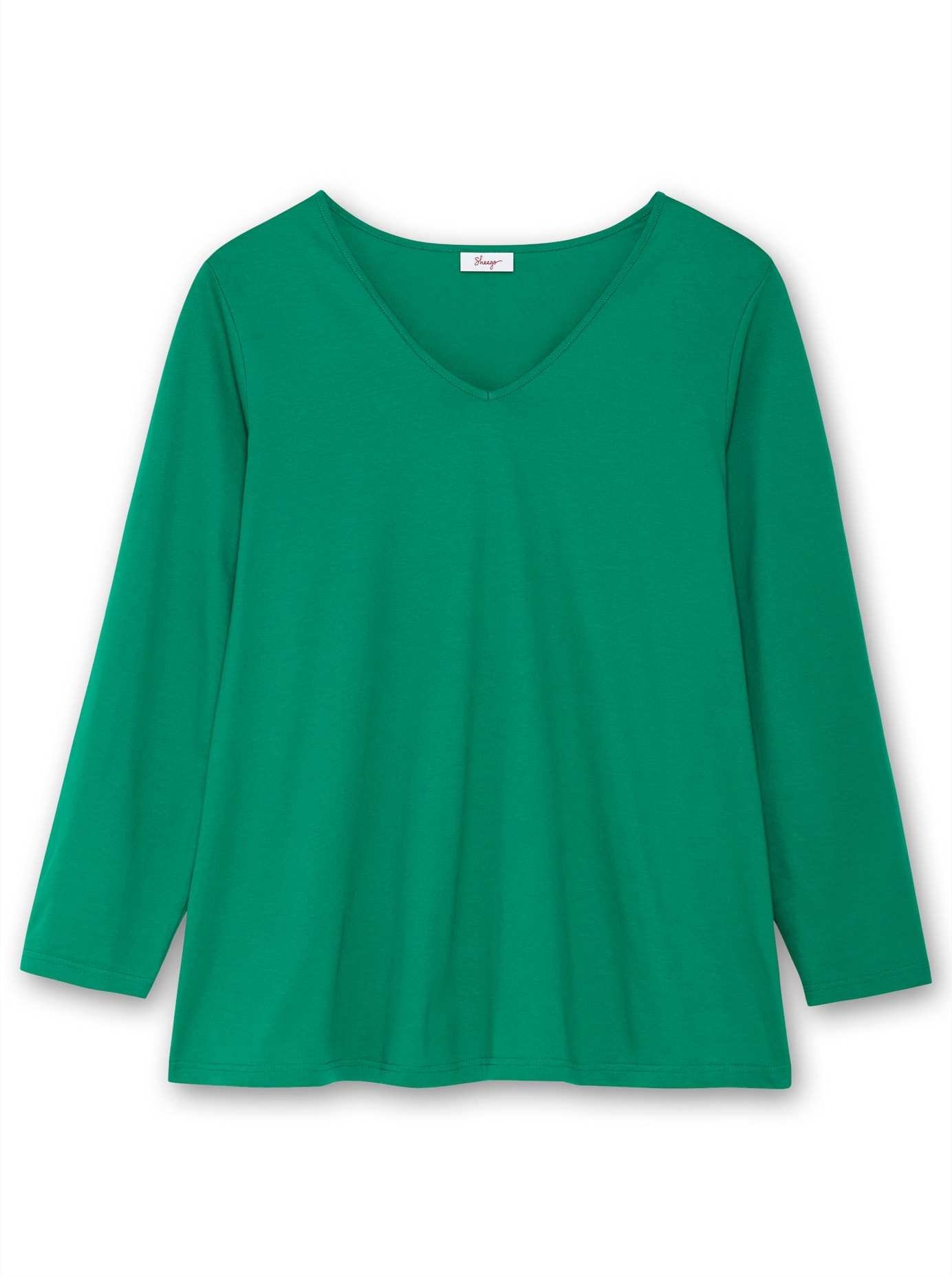 Sheego V-Shirt »Langarmshirt«, (1 tlg.)