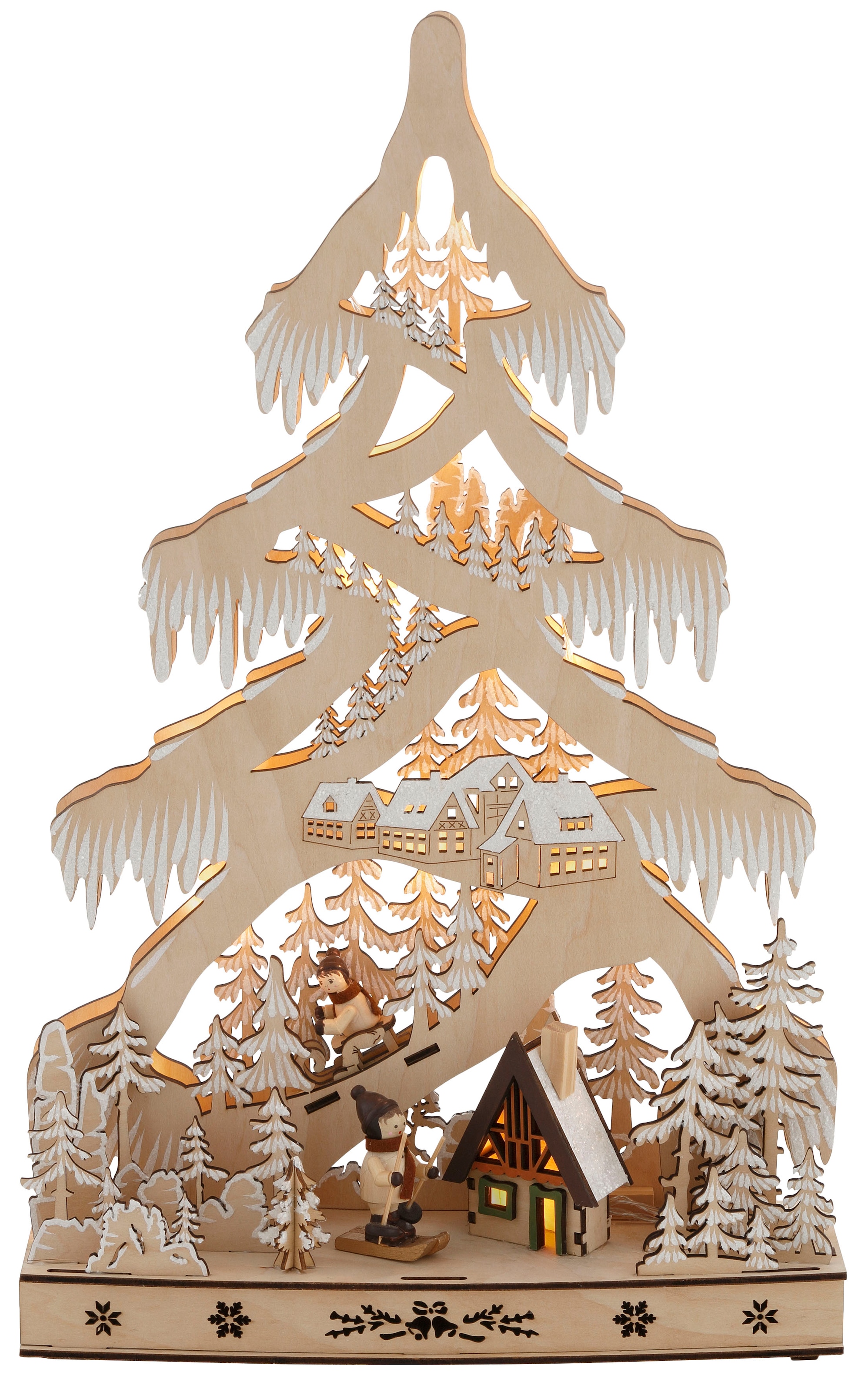 versandkostenfrei 48 LED Höhe Home Baum mit ca. auf cm Hütte affaire und ♕ Skifahrern, »Schneelandschaft«,