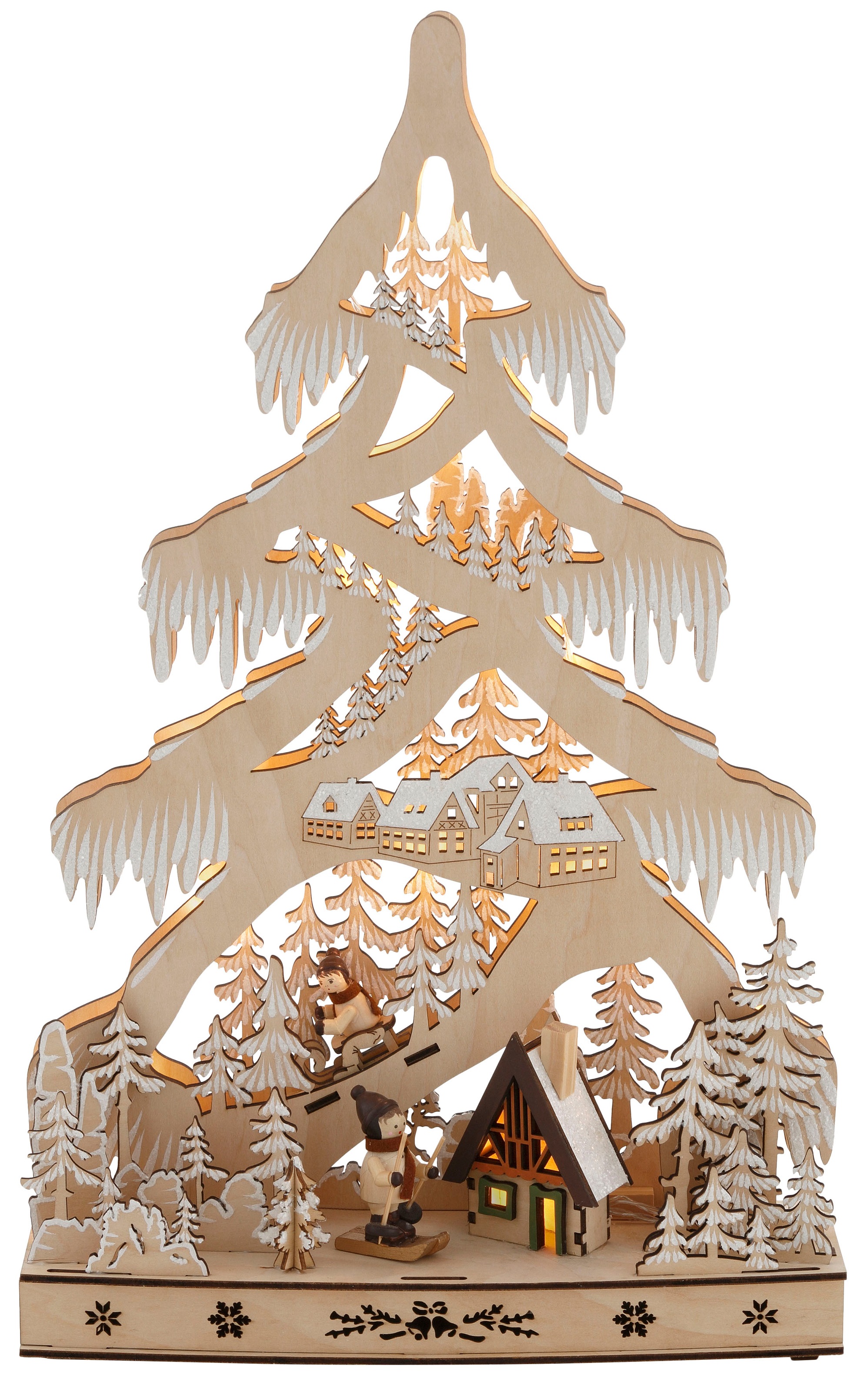 Image of Myflair Möbel & Accessoires LED Baum »Schneelandschaft«, Warmweiss, mit Hütte und Skifahrern, Höhe ca. 48 cm bei Ackermann Versand Schweiz