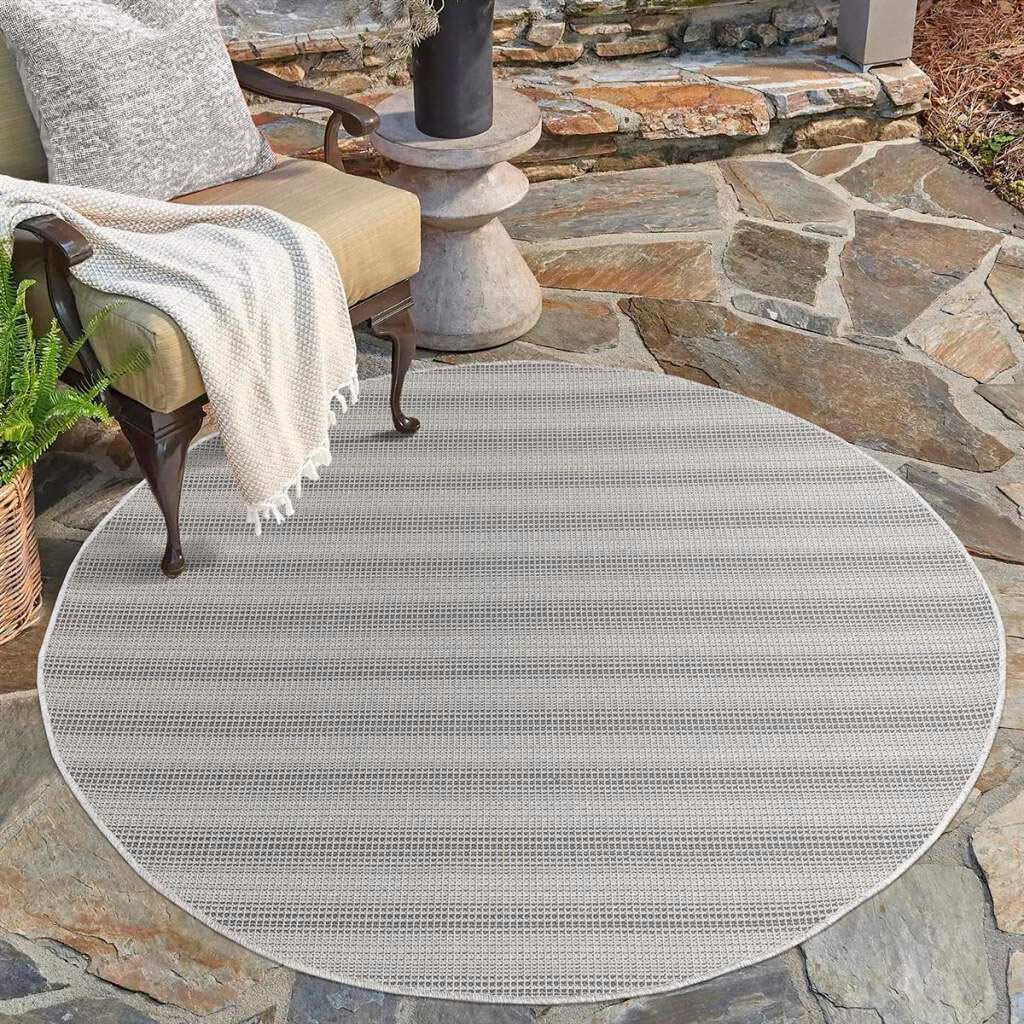 Image of Carpet City Outdoorteppich "PALM3471" rund 5 mm Höhe Wetterfest & UV-beständig, für Balkon, Terrasse, Küche, flach gewebt