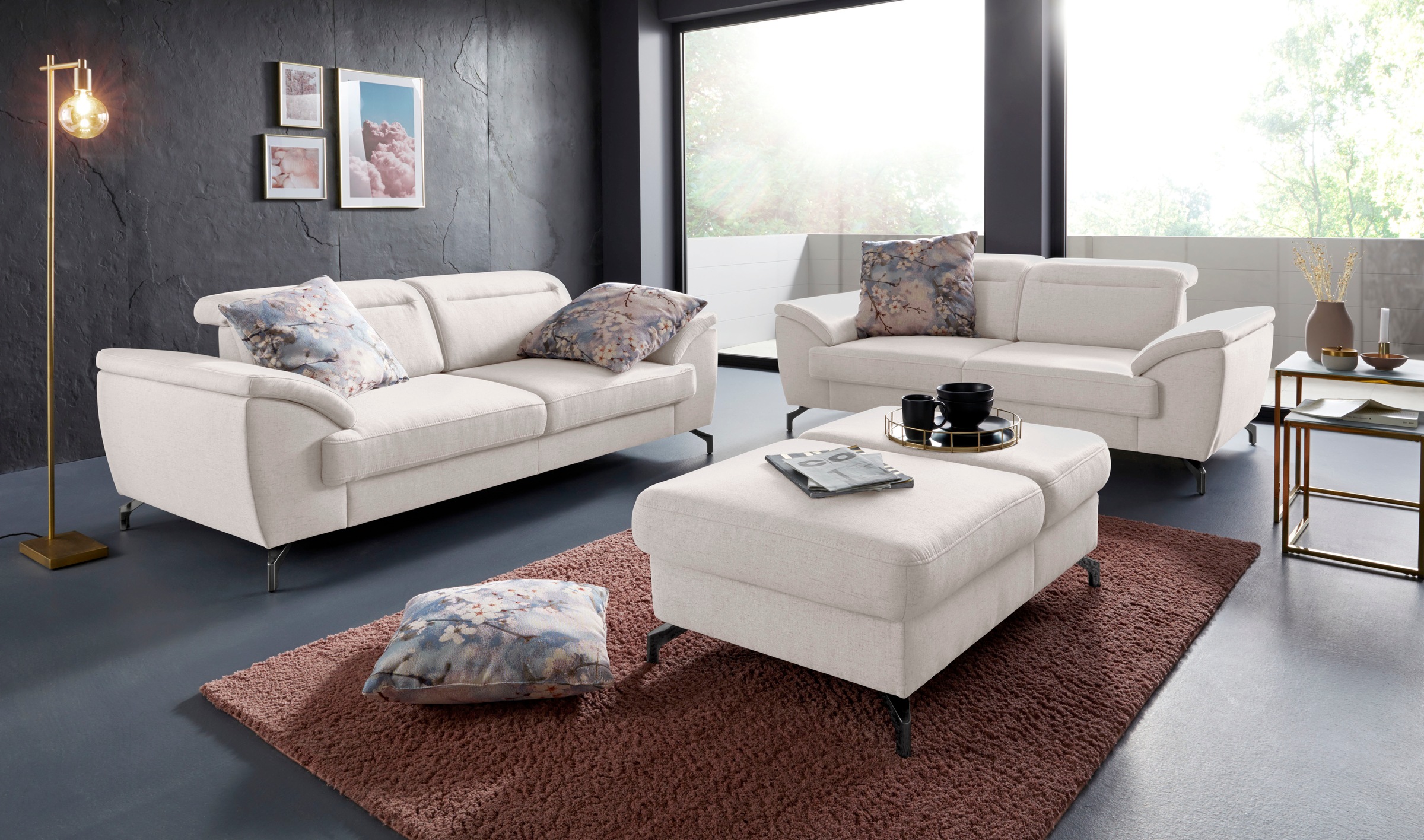 sit&more Hocker »Percy« Fusshöhe 12 cm, mit Klappfunktion, wahlweise in 2 Fussfarben