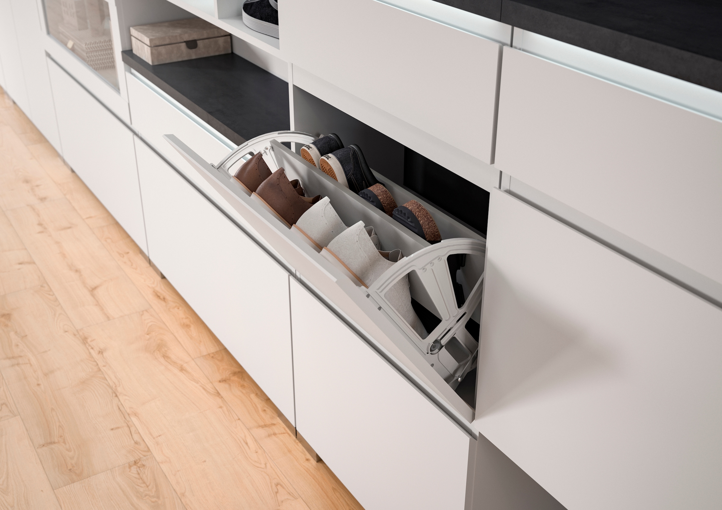 INOSIGN Armoire à chaussures »Skoskap, Tiefe 18cm, 3 Klappen mit Schuhwalze, Platz für 12 Schuhpaare« Schuhkipper, Schuhkommode, Schuhregal, Kommode, Anrichte