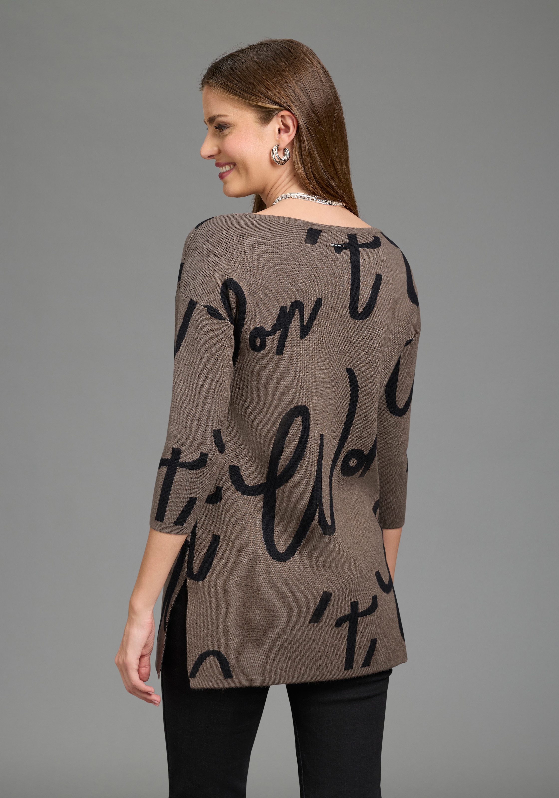 Laura Scott Pull jacquard pull en maille avec lettrage féminin