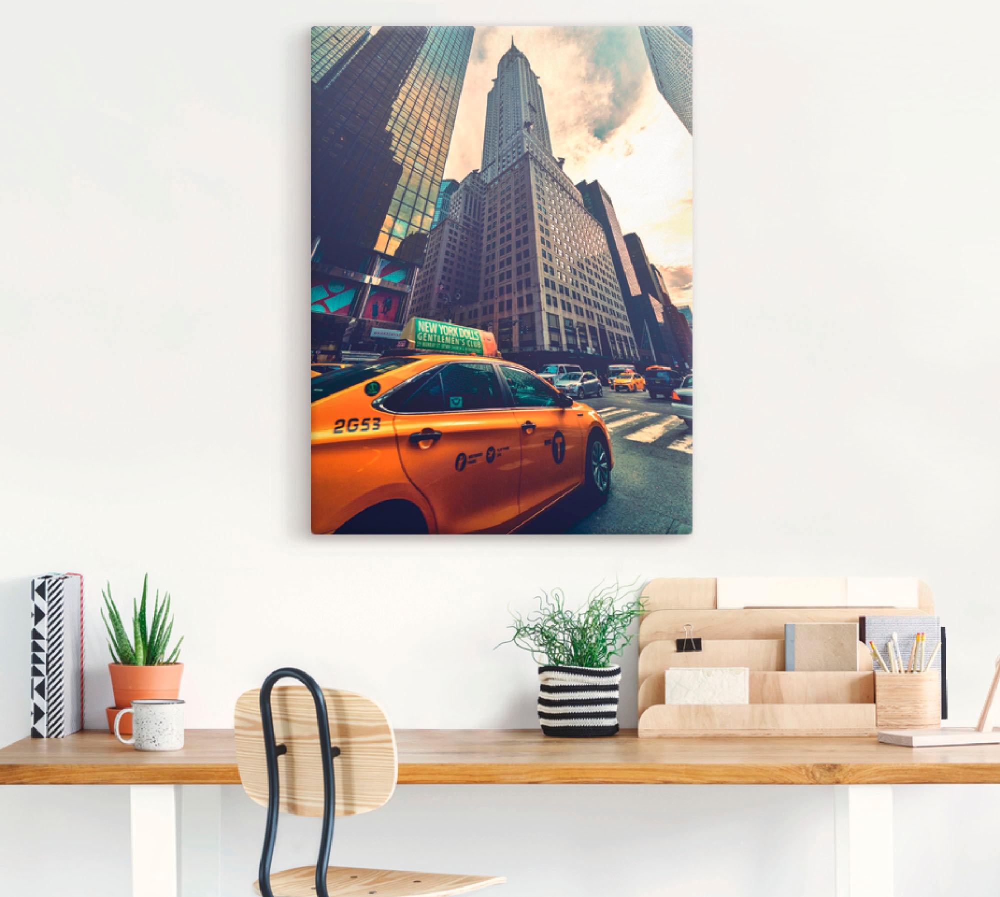 Artland Wandbild »Taxi in New York«, Gebäude, (1 St.), als Leinwandbild, Poster in verschied. Grössen