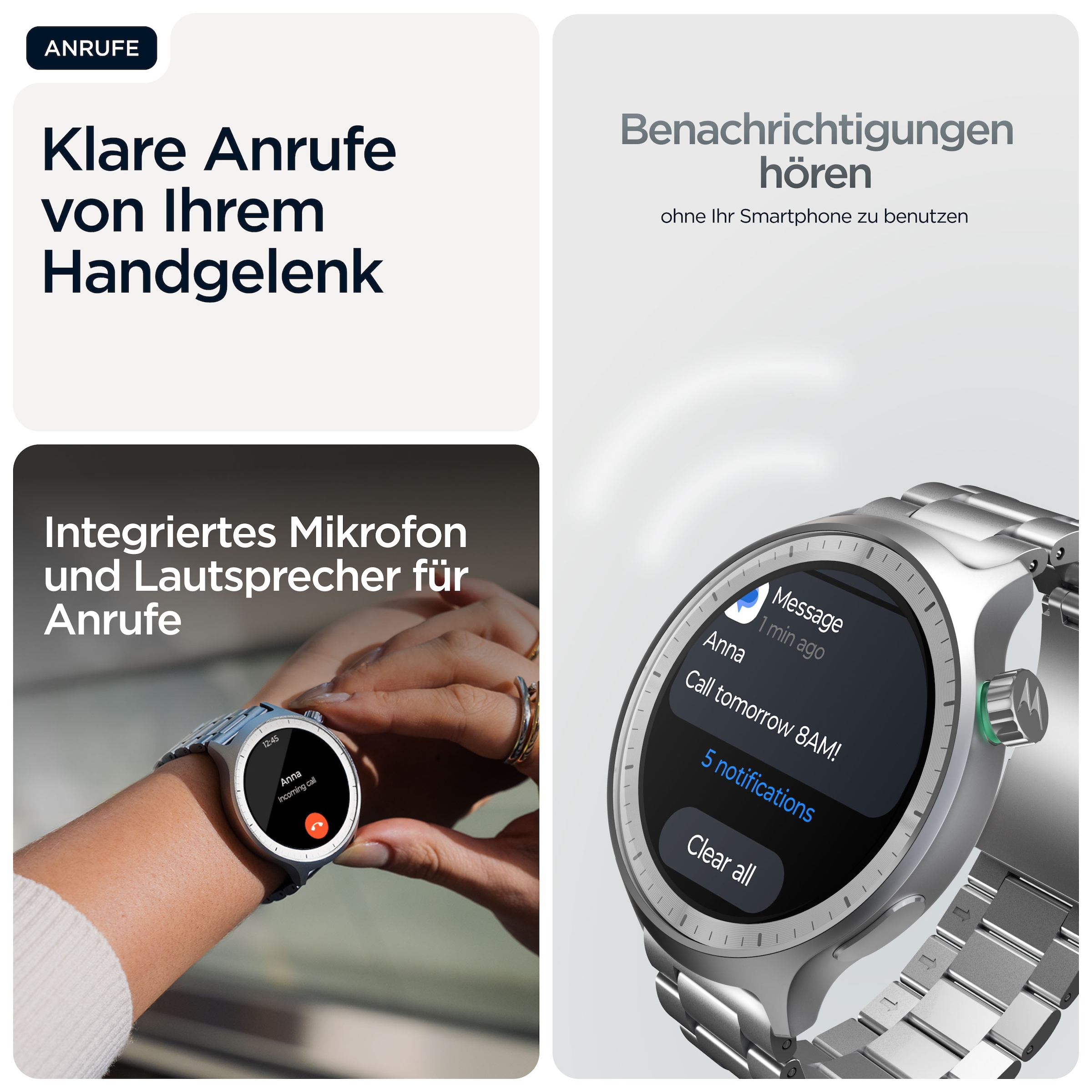 Motorola Smartwatch »moto watch«(/ 3,6 ″) RTOS