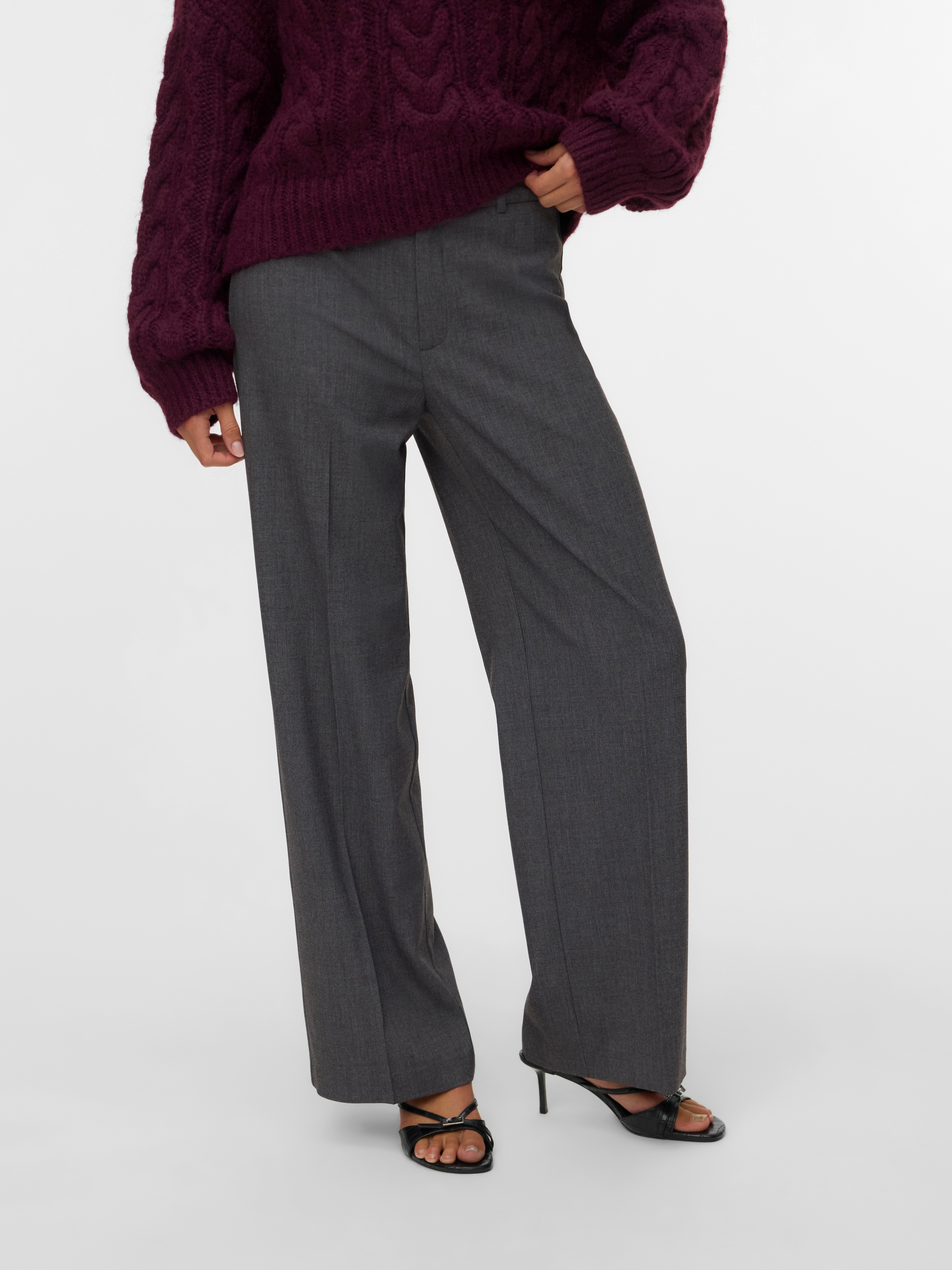 Image of Vero Moda Anzughose "VMTEXAS MW STRAIGHT PANT NOOS" Materialmix