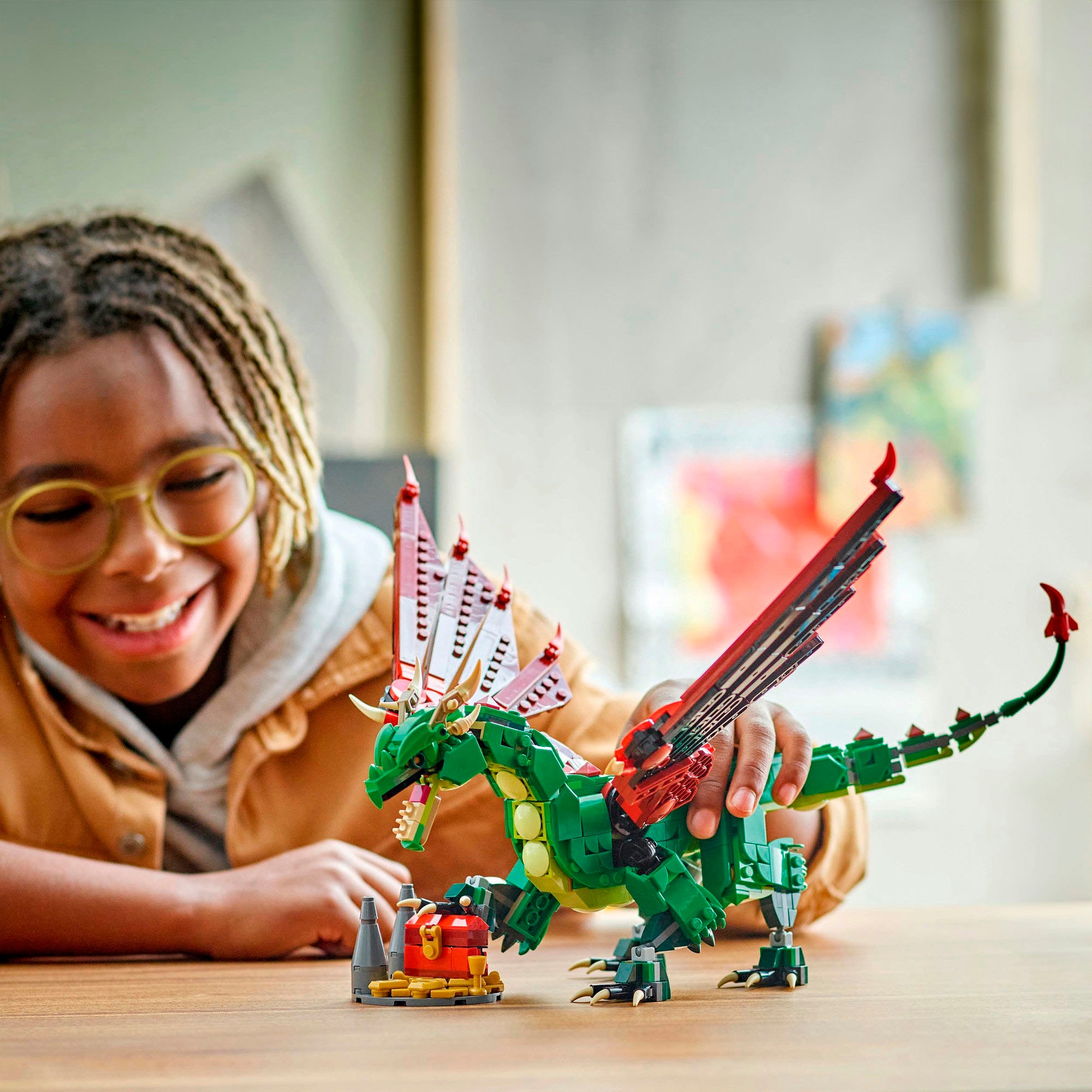 LEGO® Konstruktionsspielsteine »Grüner Drache (31161), LEGO Creator« Made in Europe