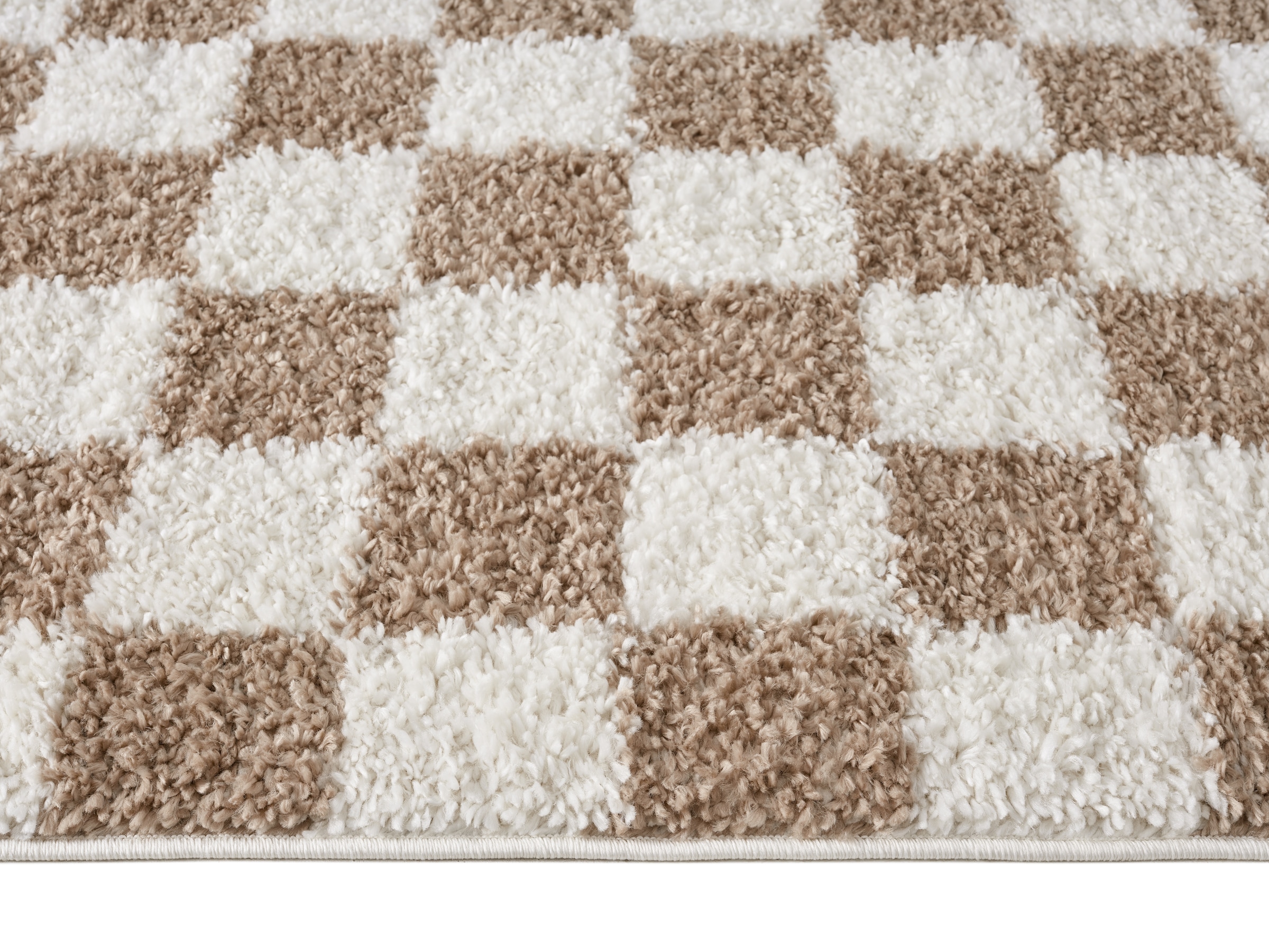 GOODproduct Tapis à poils longs »Kiiki, Karo-Muster« Rectangulaire 30 mm Höhe Kariert, auffälliges Schachbrettmuster, Wohnzimmer, Schlafzimmer
