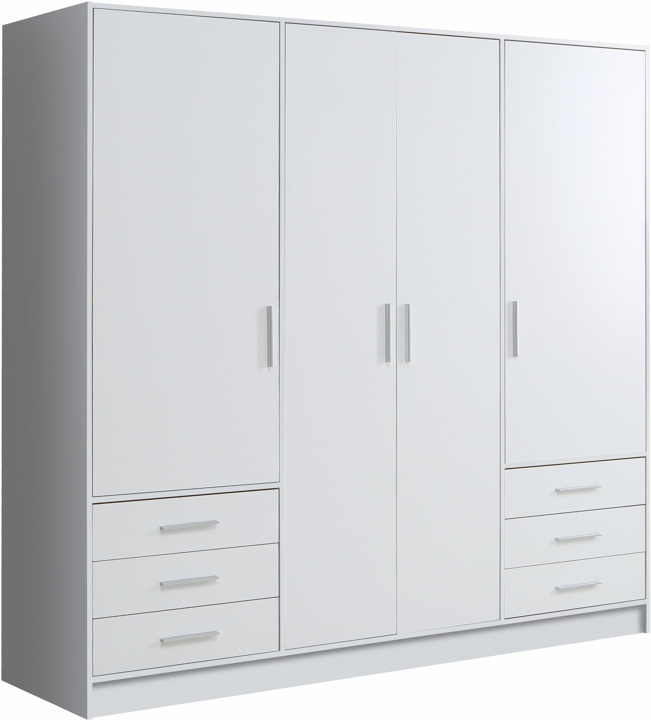 FORTE Kleiderschrank »Jupiter, Made in Europe, mit  6 Schubladen, Stauraum« Masse B/H/T ca. 207/200 cm/60,  Stauraum, 2 Breiten, 4 Farben, Schubladen, variable Einlegeböden