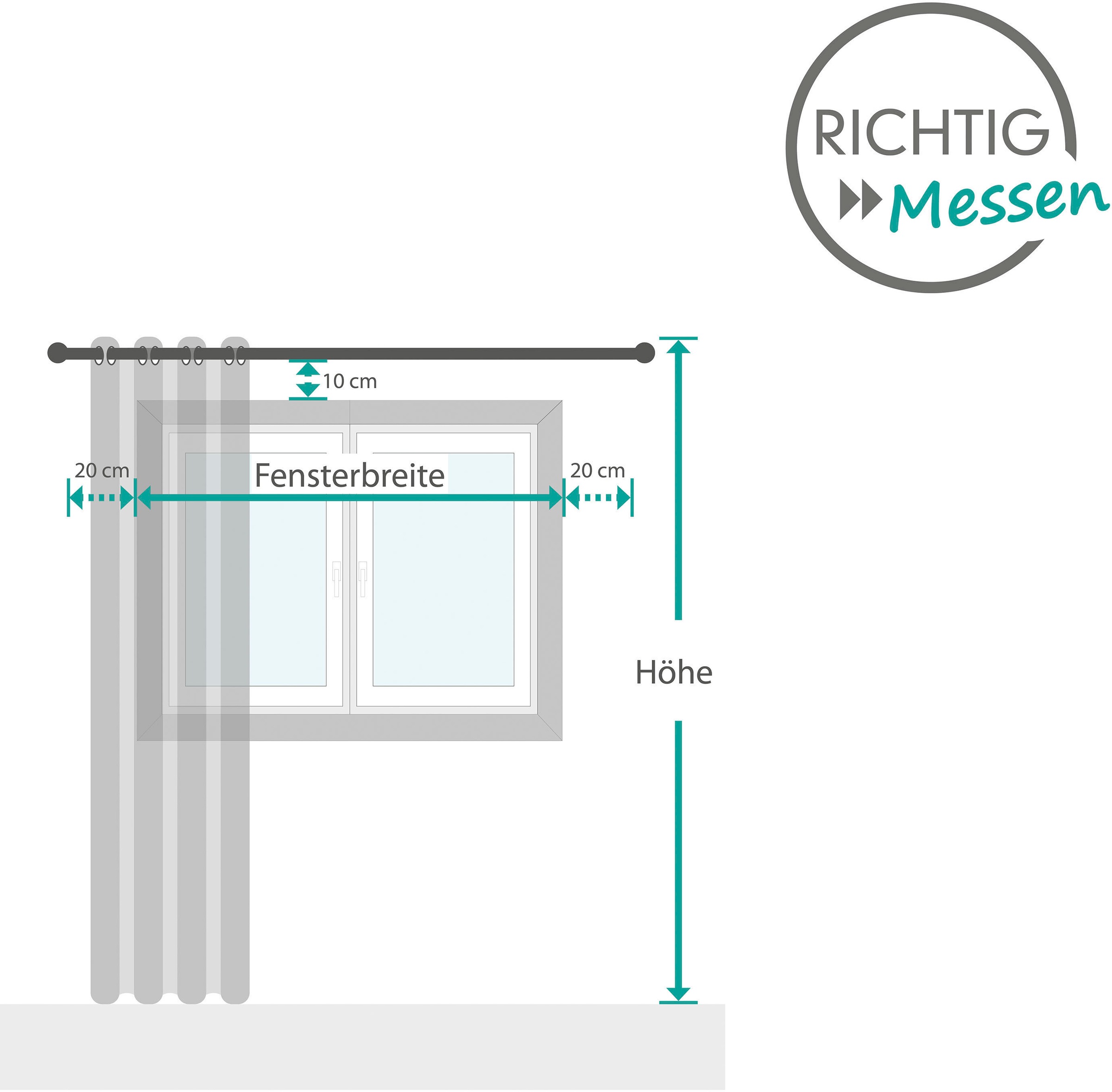 decolife Gardine »Estelle« Ösen 1 Stk. tlg. Ösenschal mit Blockstreifen weiss