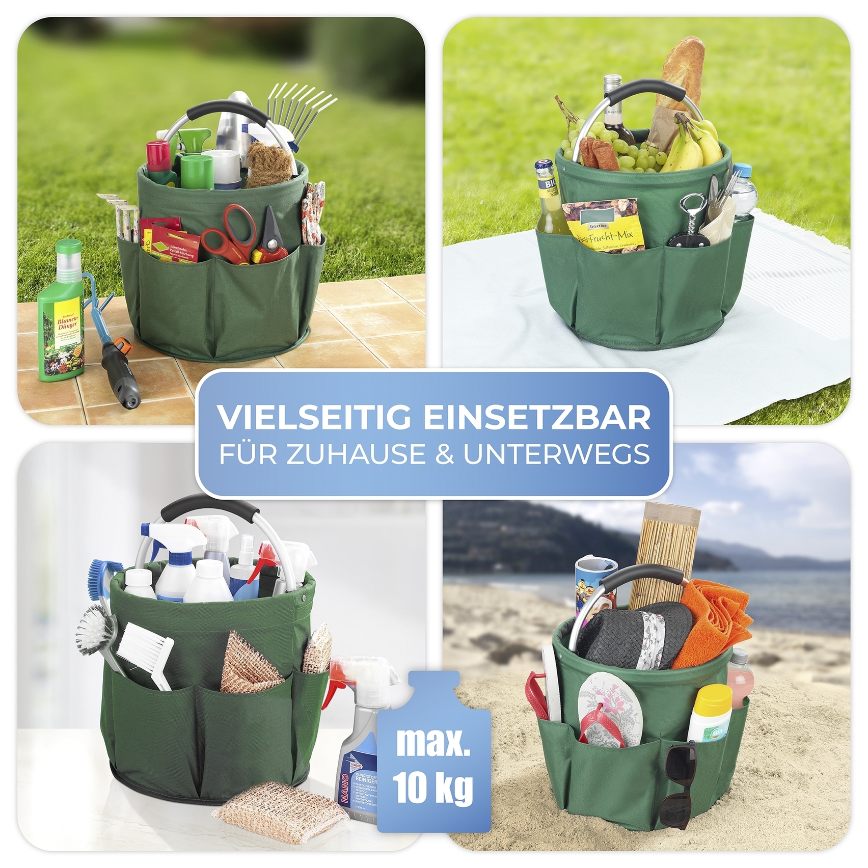Maximex Organizer »Universal-Reinigungs-Caddy«, Allzweckkorb mit 6 Aussentaschen, ideal für Haushalt, Garten & Camping