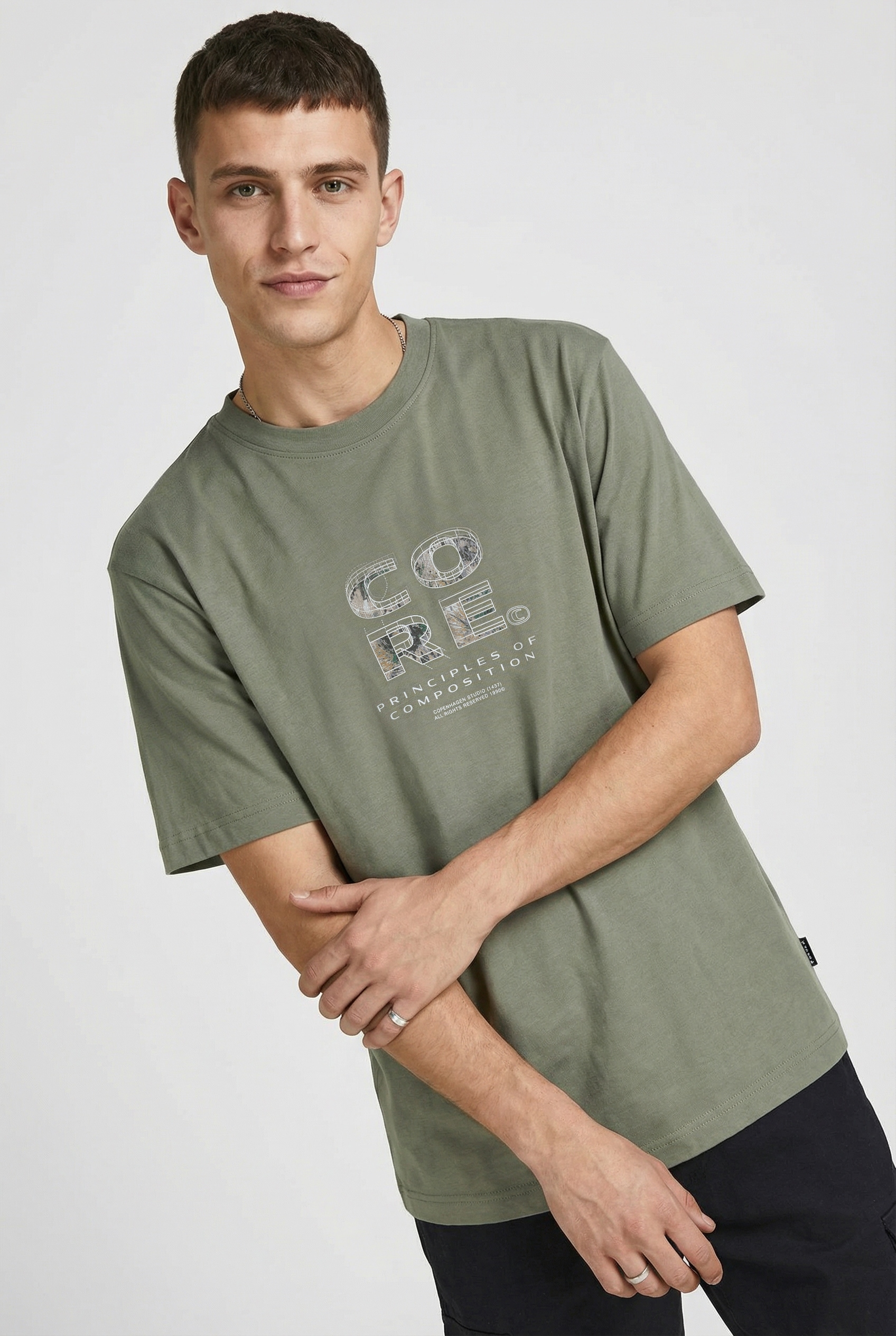 Image of Jack & Jones Print-Shirt "JCOSTANCE FRONT TEXT TEE SS CREW NECK"