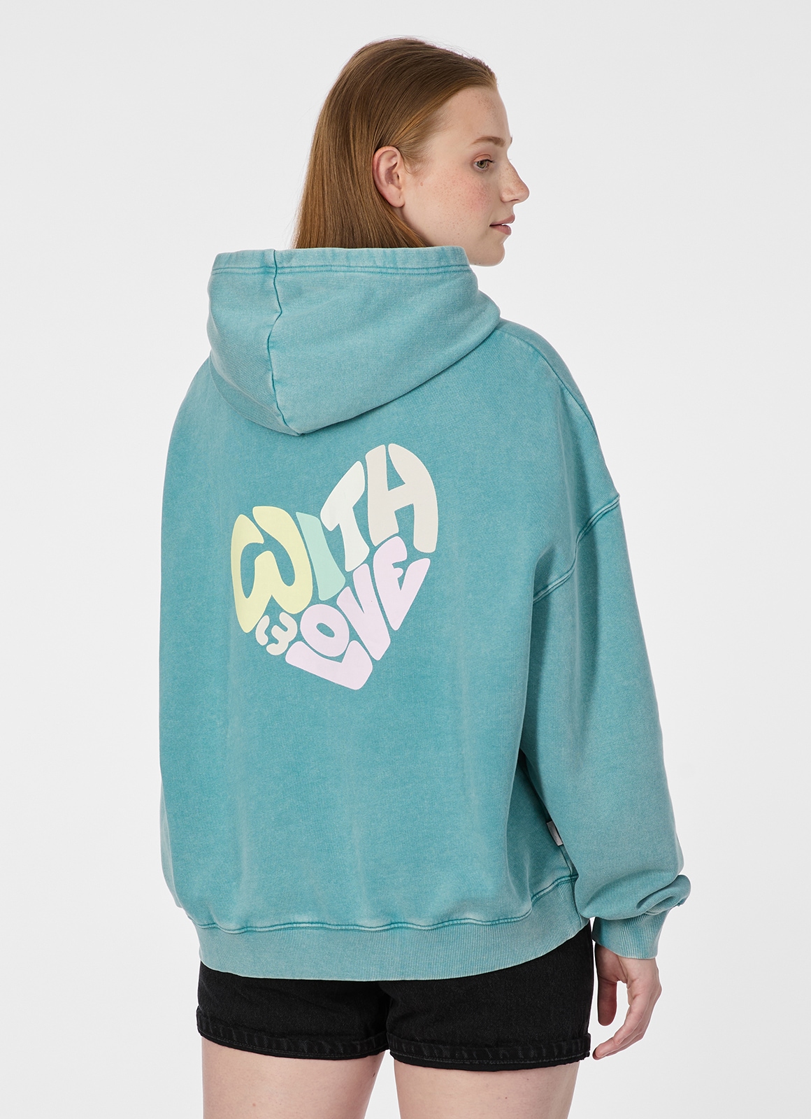 Image of Ragwear Kapuzensweatshirt "GERMMA PP", Oversized mit Kängurutasche, Kapuze und Herz-Rückenprint