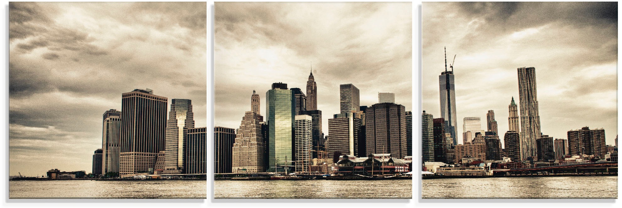 Image of Artland Glasbild »Lower Manhattan Skyline«, Amerika, (3 St.) bei Ackermann Versand Schweiz