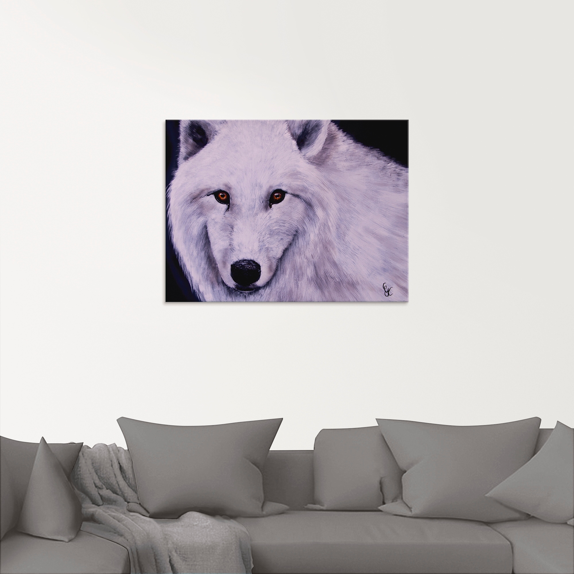 verschiedenen Wildtiere, acheter confortablement (1 St.), Grössen Wolf«, »Weisser Artland Glasbild in
