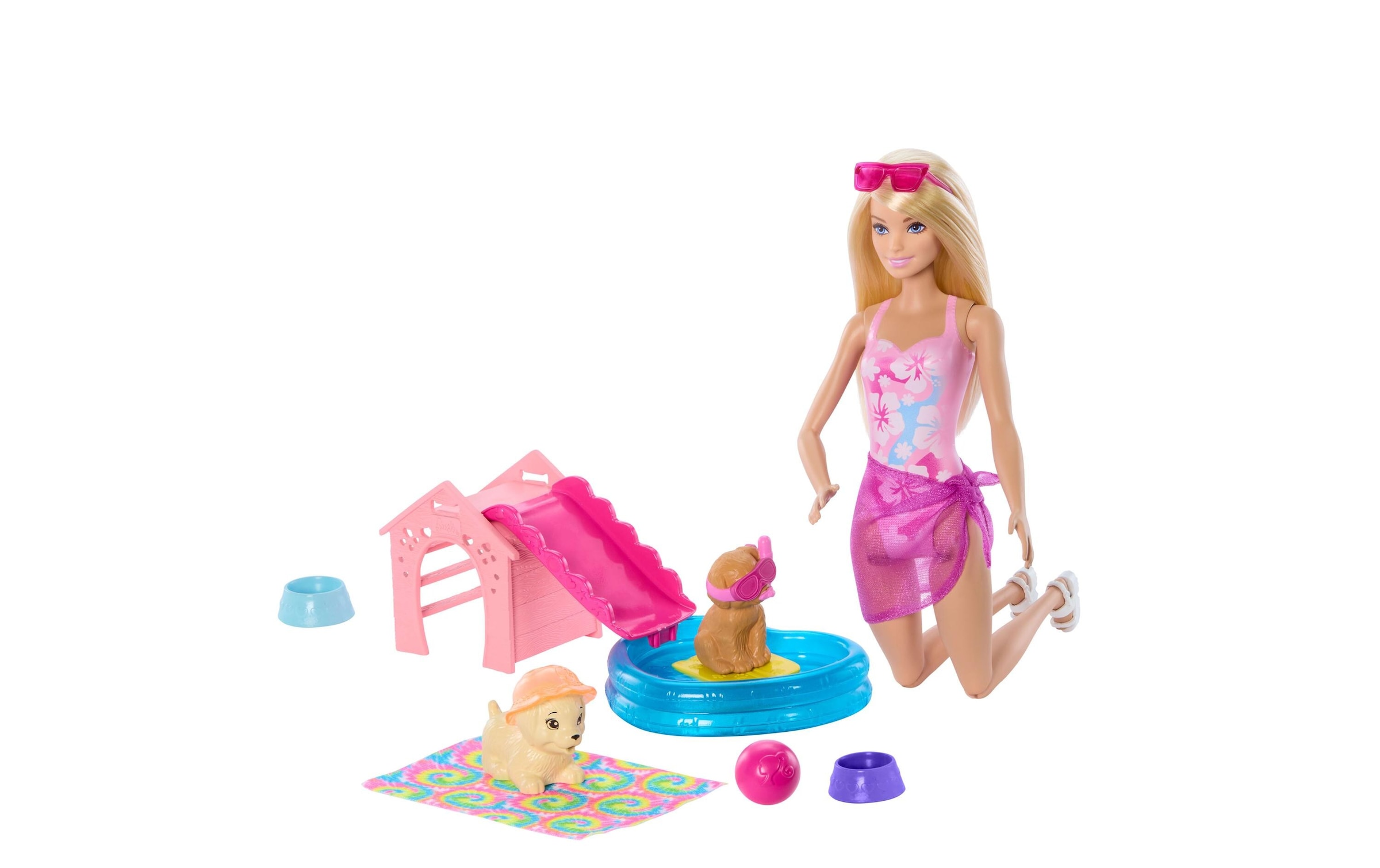 Barbie Anziehpuppe »Puppy Pool Party Aloha Blonde«