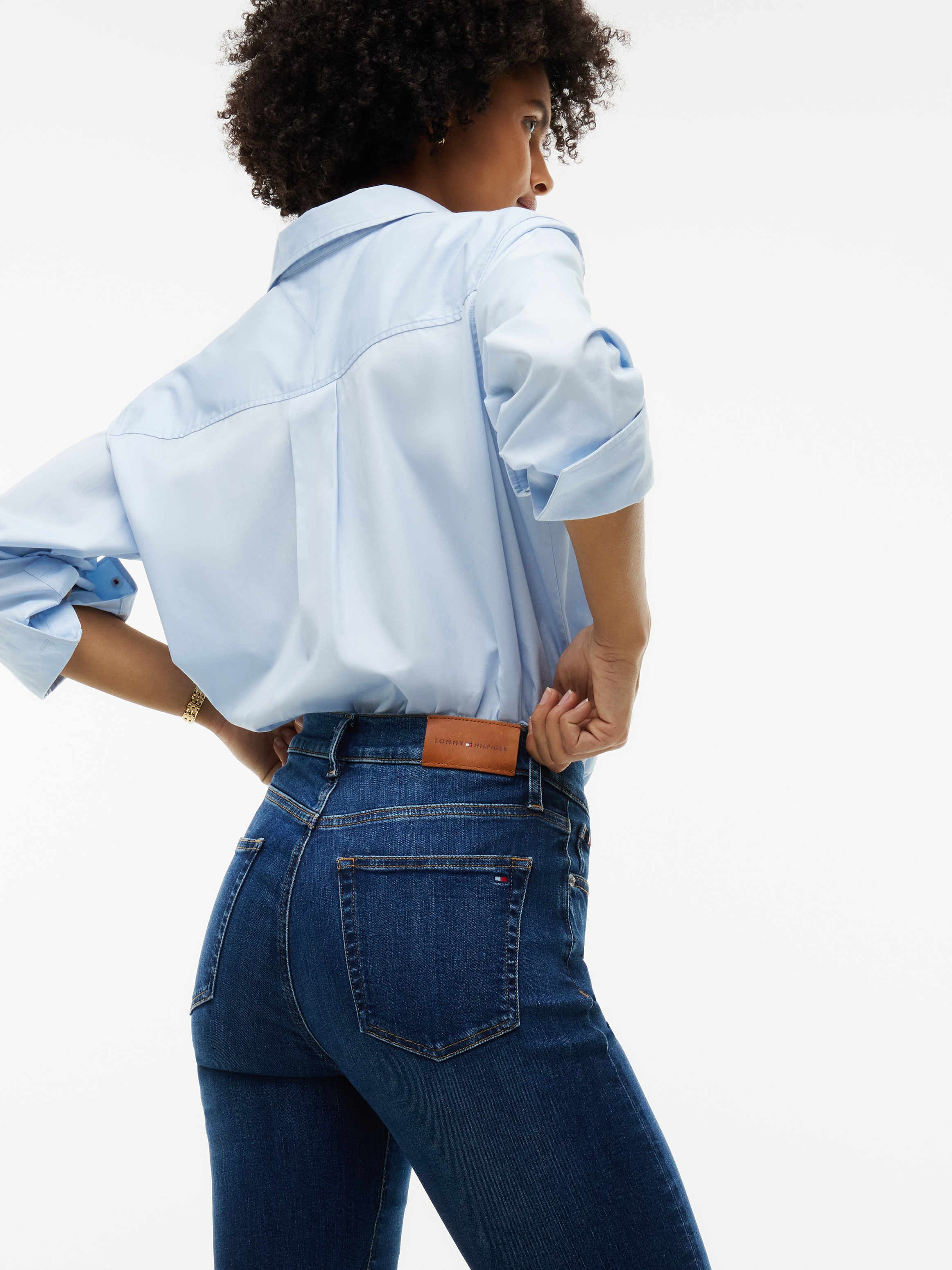 Tommy Hilfiger Jeans bootcut »LUNA MID RISE FLARE ESSENTIAL« mélange de coton, coupe évasée, taille mi-haute