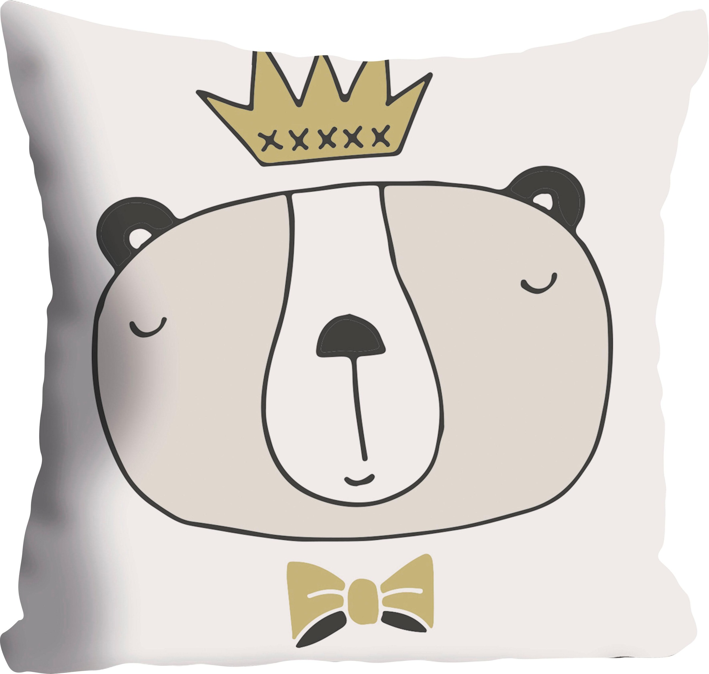 Image of queence Dekokissen ""King"" Kissenhülle ohne Füllung, 1 Stück
