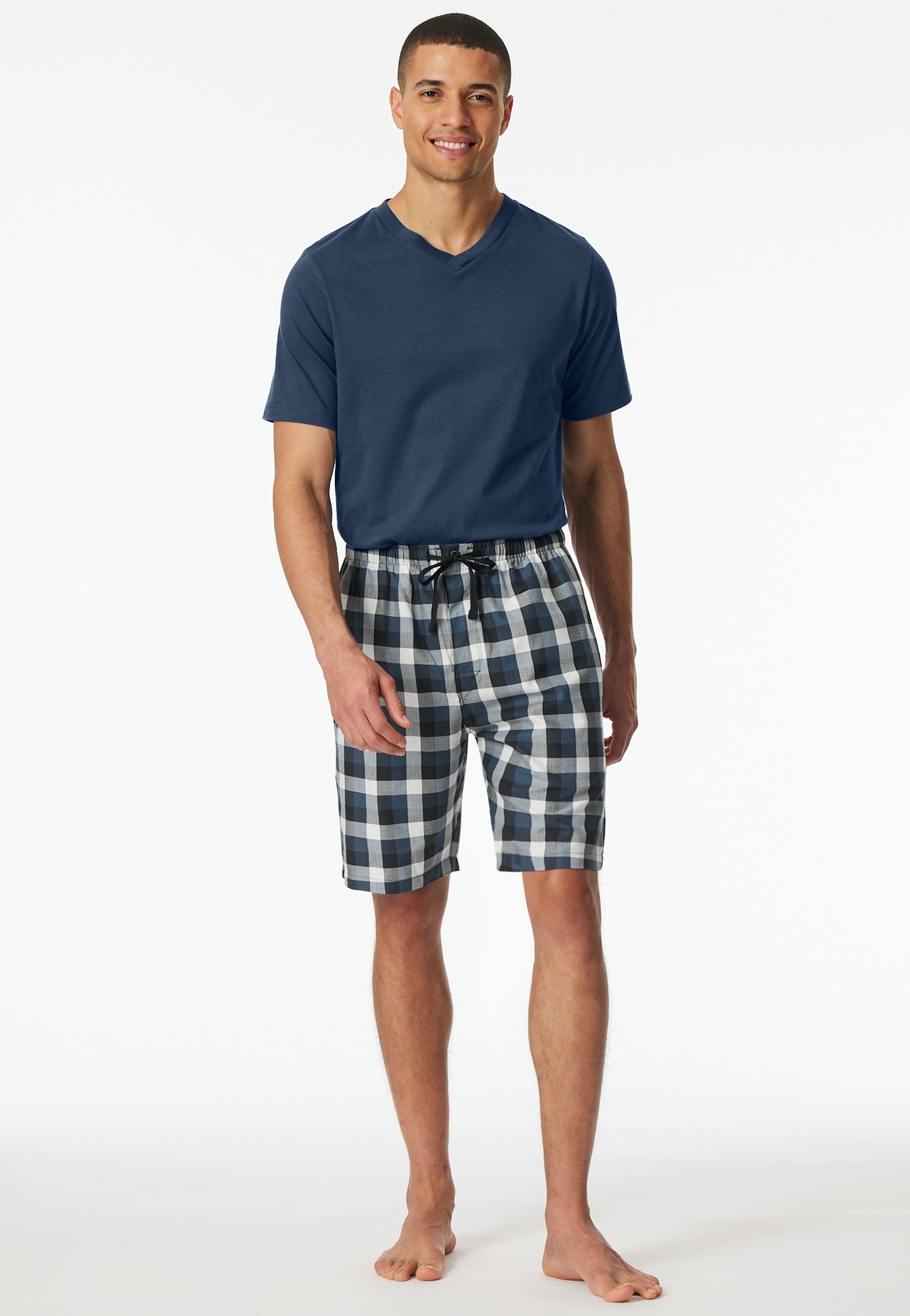 Schiesser Pyjamashorts »Mix + Relax«  kariert, Gummizug, Bindeband