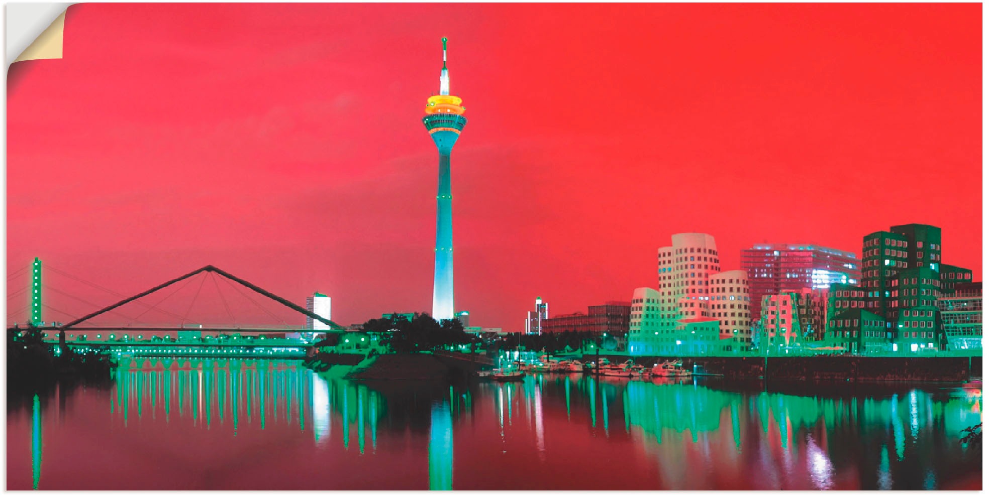 Image of Artland Wandbild »Düsseldorf Skyline V«, Deutschland, (1 St.), in vielen Grössen & Produktarten -Leinwandbild, Poster, Wandaufkleber / Wandtattoo auch für Badezimmer geeignet bei Ackermann Versand Schweiz