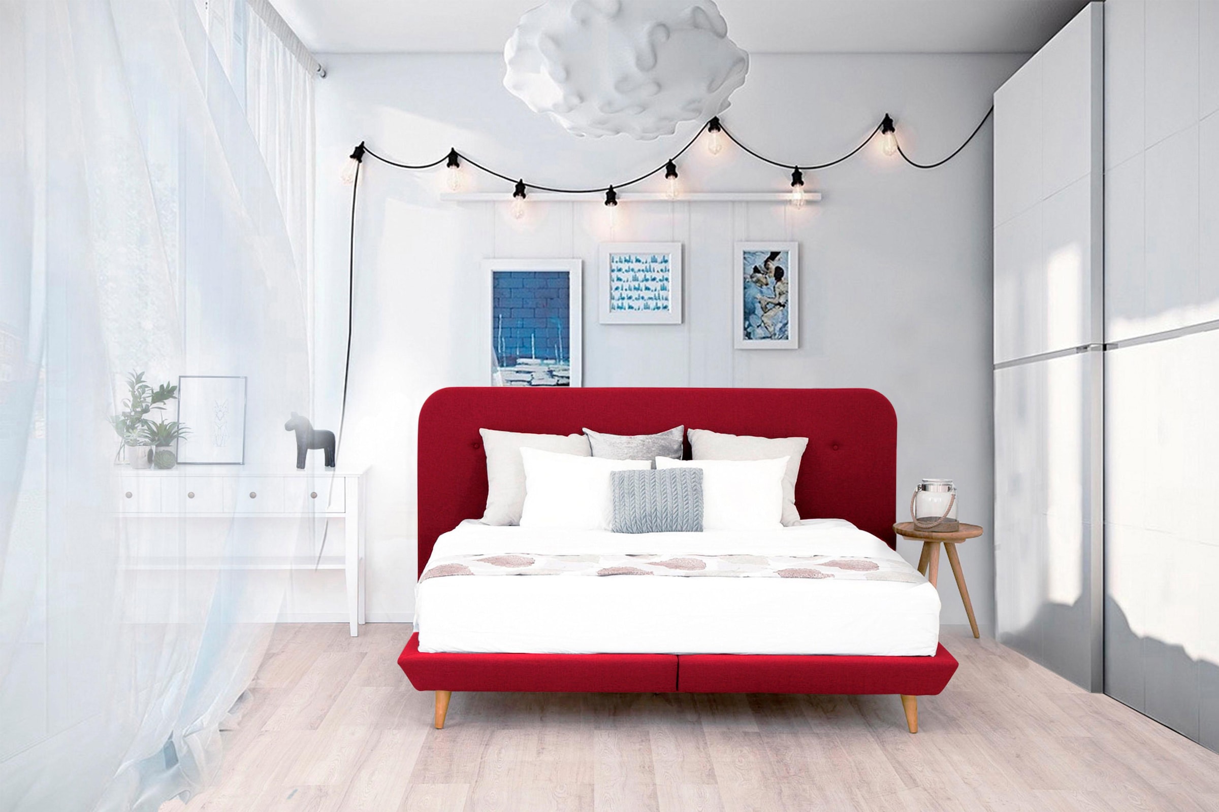 andas Boxspringbett »Premium« Steppung mit Knopfheftung, inkl. Topper