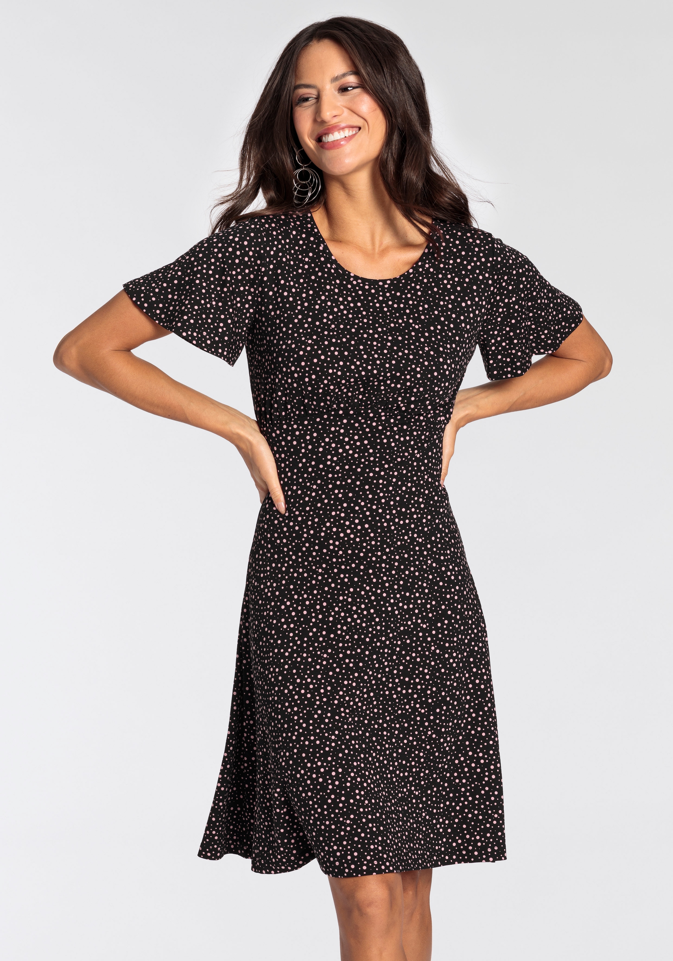 Image of Laura Scott Jerseykleid kurzes Kleid, femininer Look, aus Single-Jerseystoff, halbarm