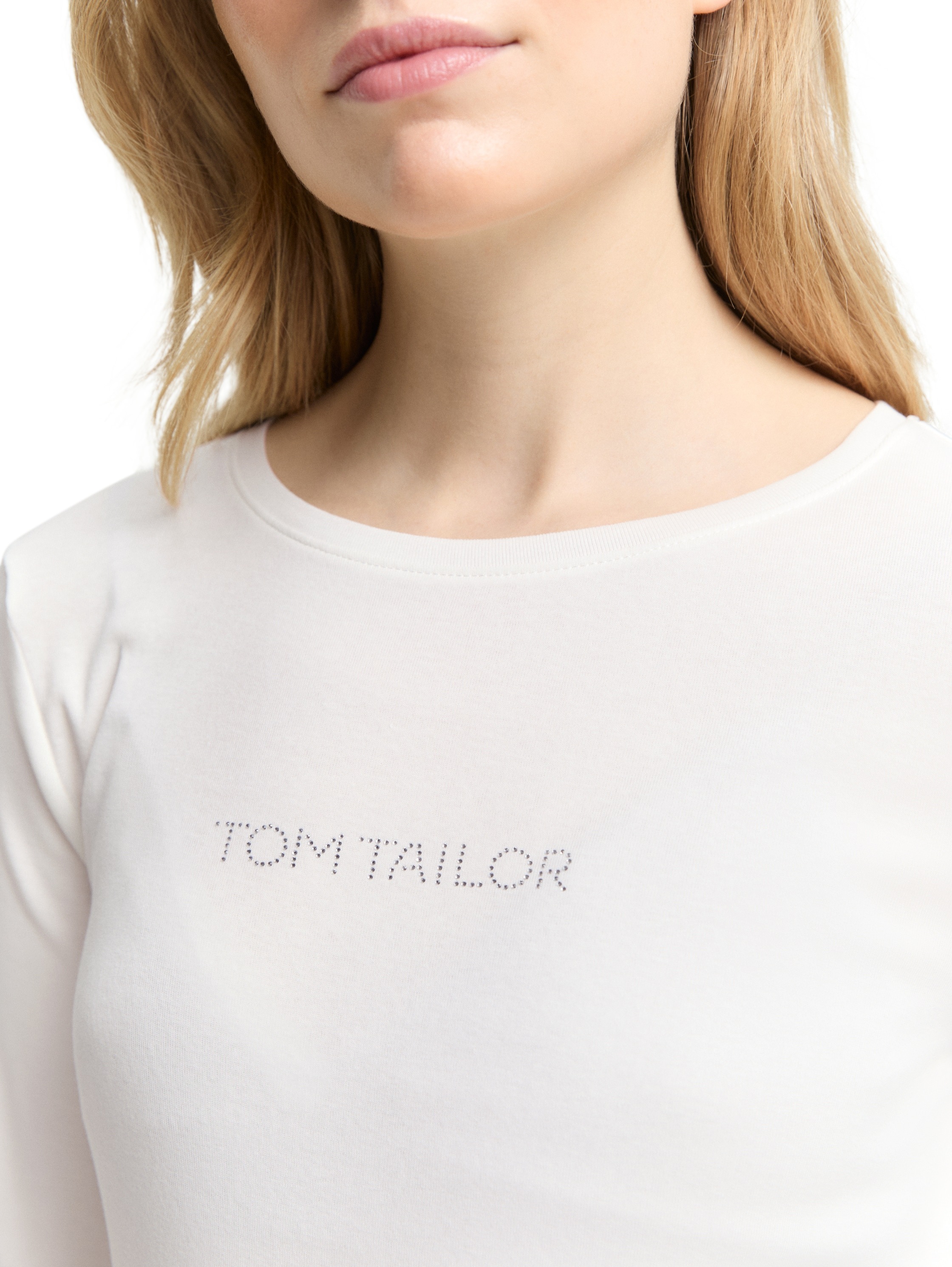 TOM TAILOR 3/4-Arm-Shirt mit Logo Schriftzug
