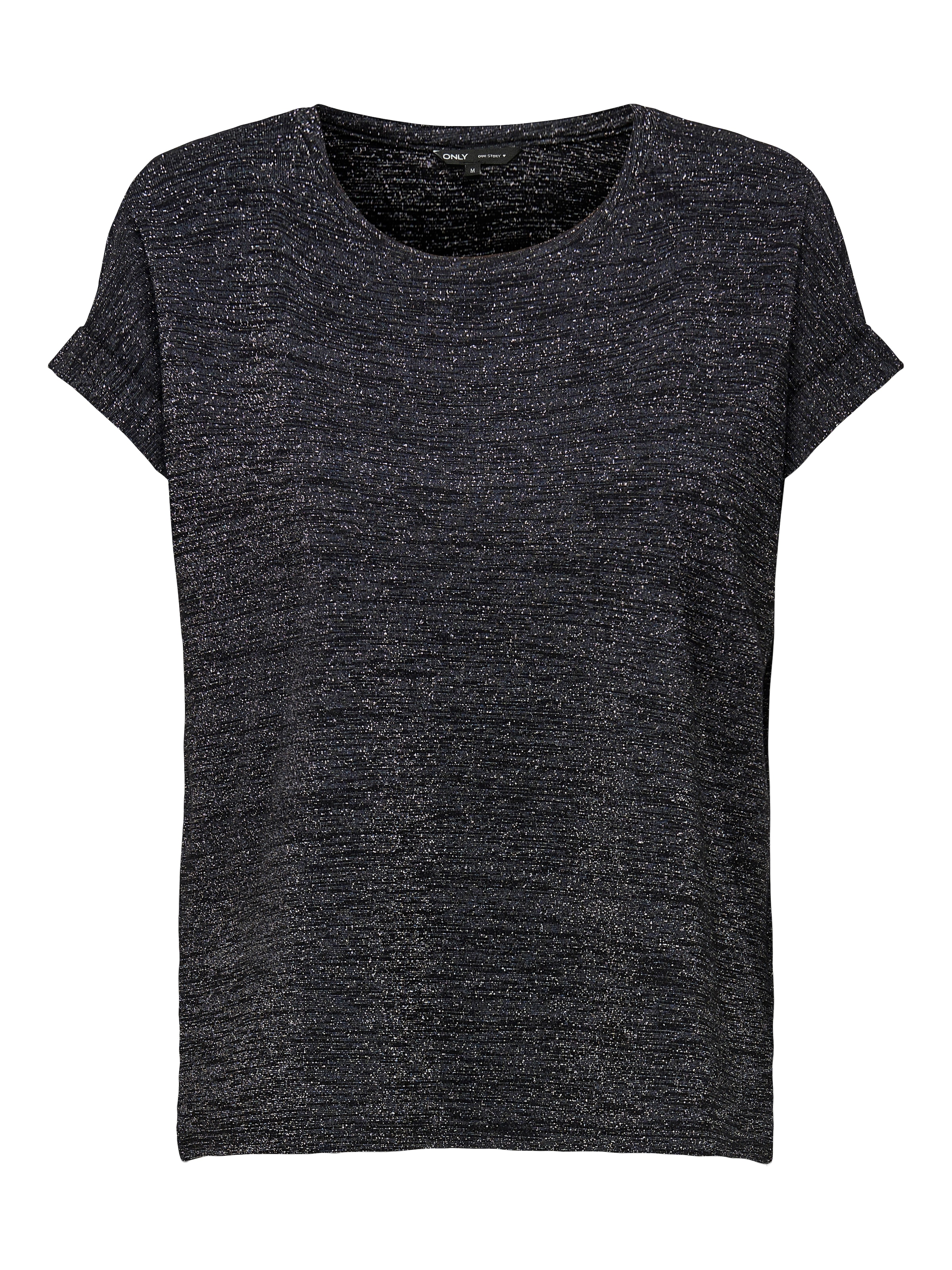 ONLY Kurzarmshirt »ONLMOSTER GLITTER S/S TOP NOOS JRS«, mit Glitzerdetail