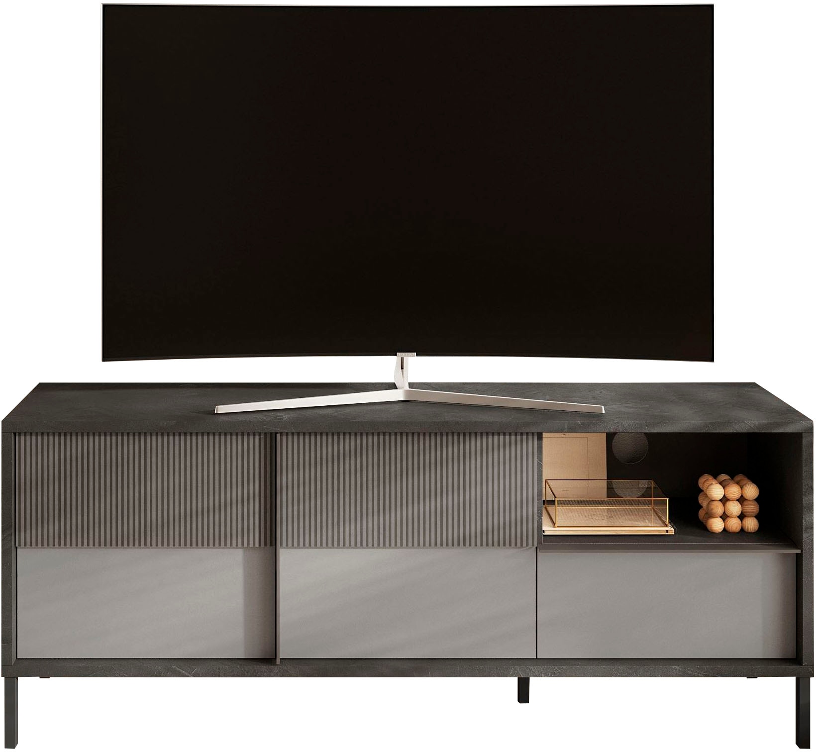 INOSIGN Lowboard »Everest Breite 156 cm, TV-Board mit 2 Türen u. 1 Schubkasten«, Fernsehtisch, TV-Schrank, Soft/Self Closing, Korpus 22 mm