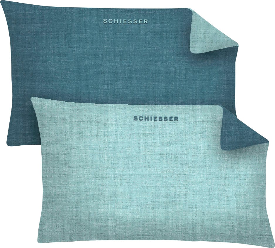 Schiesser Housse de coussin »Doubleface aus weicher Baumwolle mit edlem Melangeeffekt in Wendeoptik« Made in Green