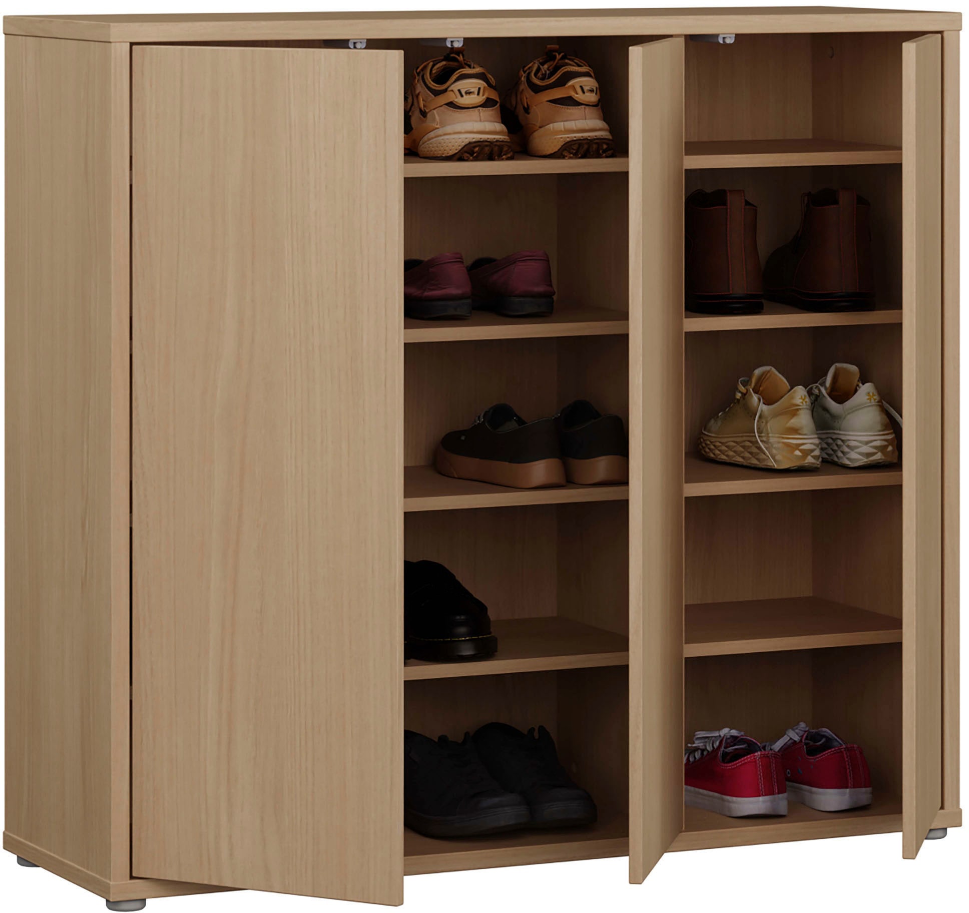 FORTE Armoire à chaussures »Alice Springs, Schuhschrank, Platz für 20 Paar Schuhe, 3 Türen« L/H/P 109,2/99,1/34,9 cm,  Armoire de rangement, armoire polyvalente, façade sans poignée, push to open