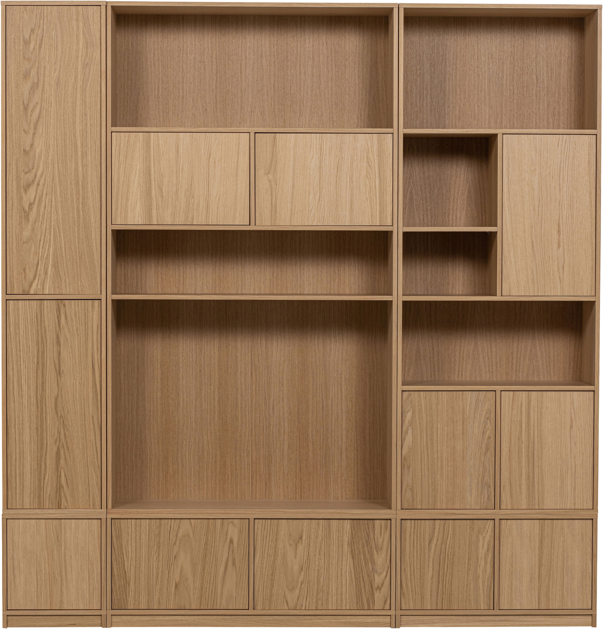 WOOOD Sideboard »Modulair mit Druckmechanismus und Eichenfurnier B 77 x T 40 x H 44 cm« Tragkraft 15 kg pro Einlegeboden, einfach zu montieren
