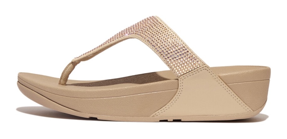 Dianette »LULU CRYSTAL EMBELLISHED TOE-POST SANDALS - HOTFIX«, Keilabsatz,...