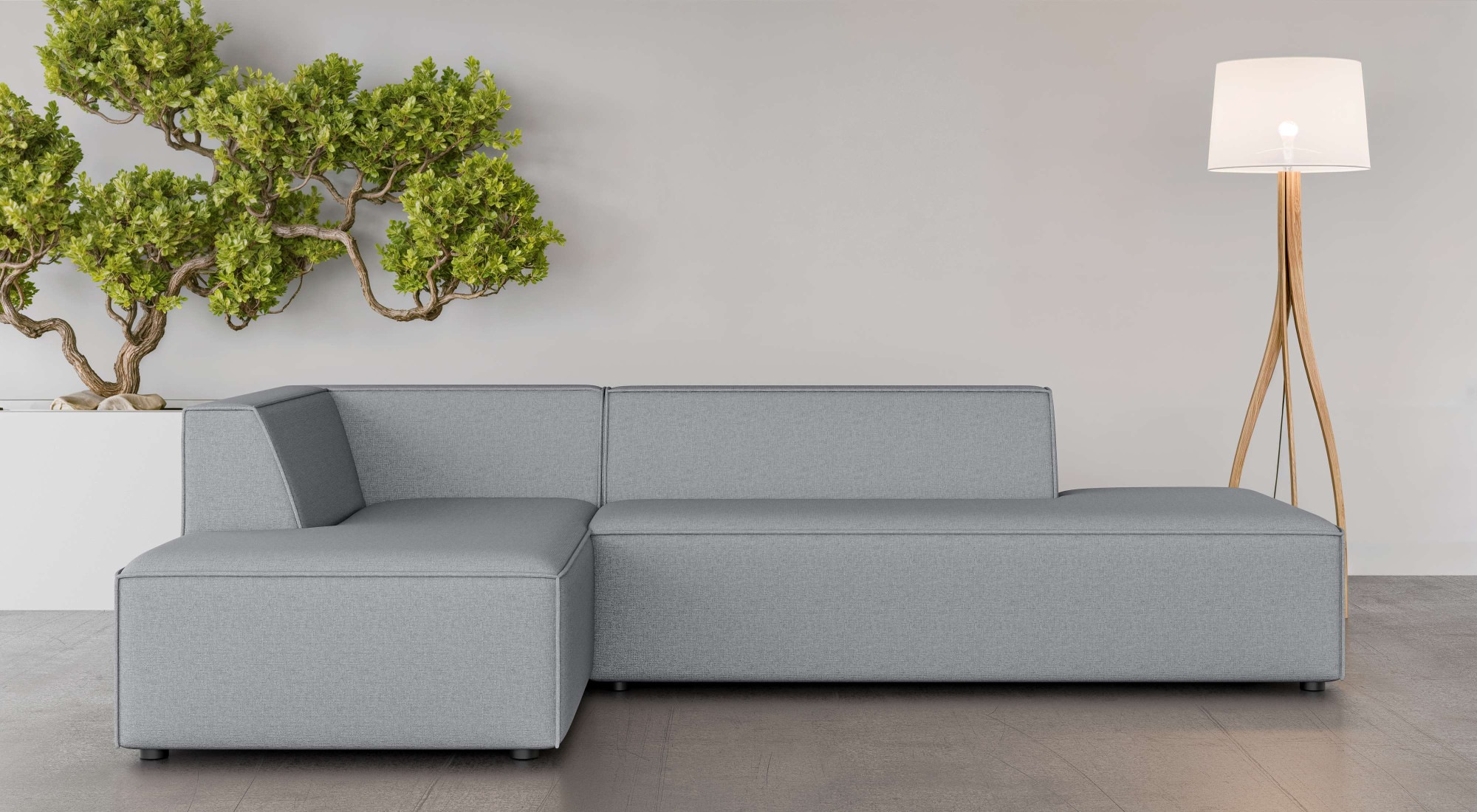Image of GOODproduct Ecksofa "Ecksofa Cavan mit Ottomane links oder rechts bestellbar" L-Form mit Wellenunterfederung, Masse B/T/H: 270/180/72 cm