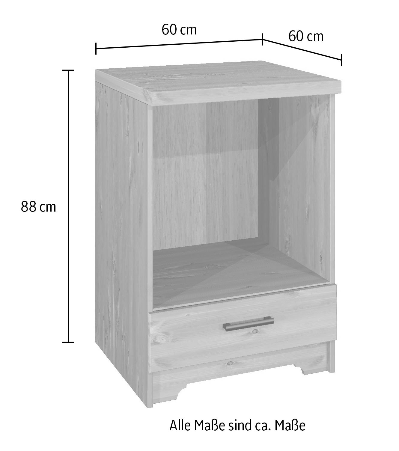 Home affaire Armoire encastrée pour cuisinière »Meliss« aus massiver Kiefer, Breite 60 cm, Soft-Close-Funktion