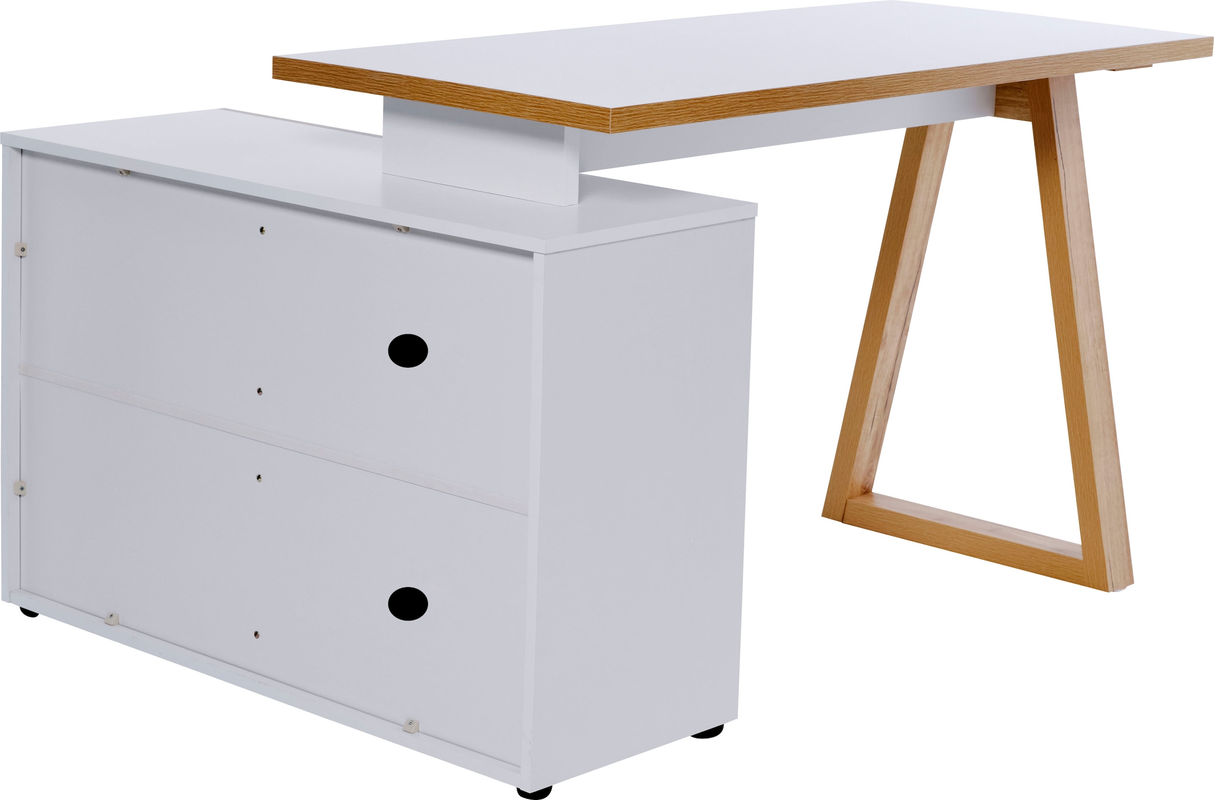 Jahnke Eckschreibtisch »CLUB C 130 E« Eckschreibtisch, wechselseitig montierbar, Breite 130 cm