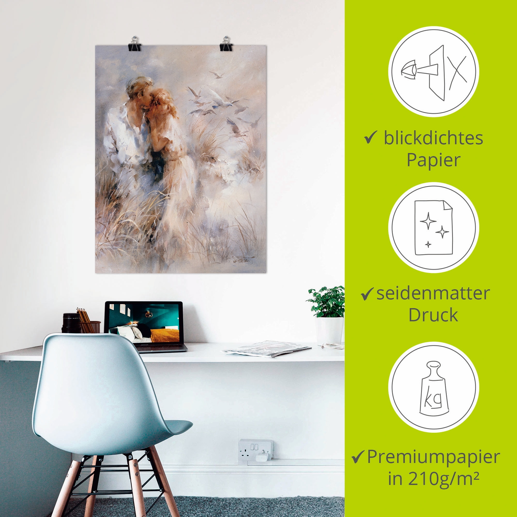 Artland Wandbild »Dichte Harmonie« Paar 1 Stk. tlg. als Leinwandbild, Poster in verschied. Grössen