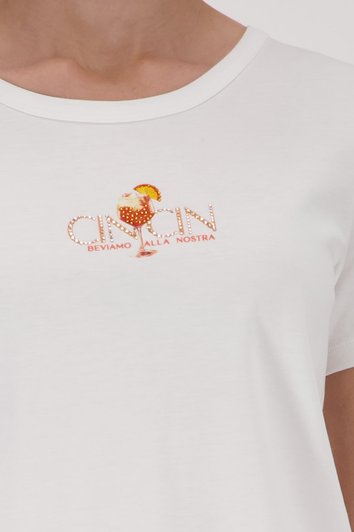 Monari T-shirt »cincin« Regular fit mit Strasssteinen