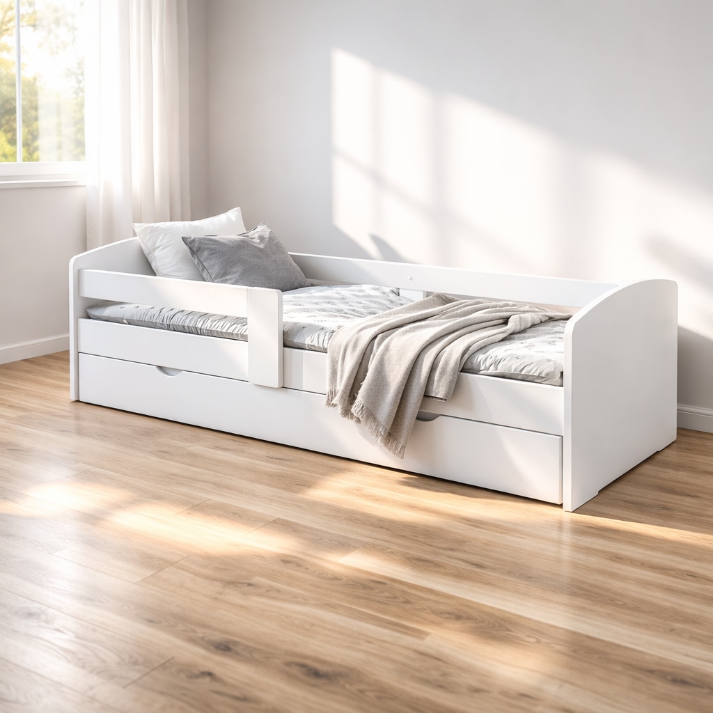 GOODproduct Stauraumbett »Cocolino, Daybett, Stauraumbett, Kinderbett, Einzelbett, Funktionsbett« mit Lattenrost, ausziehbarer Schublade, Liegefläche 90 x 200 cm