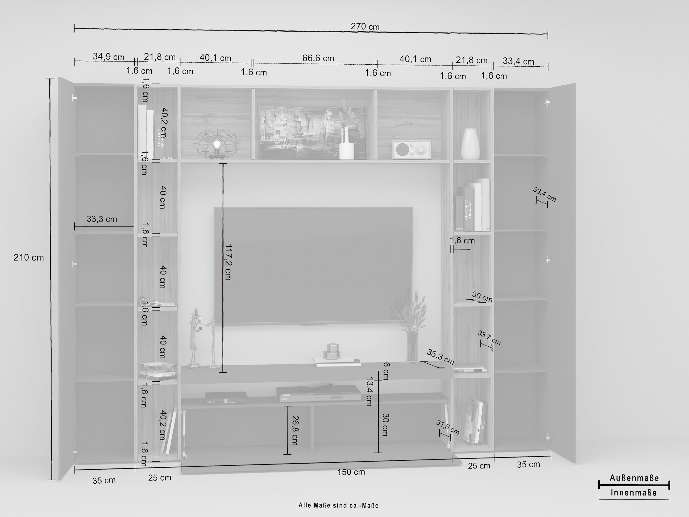 INOSIGN Meuble mural »Brooklyn« 6 cuis tlg.