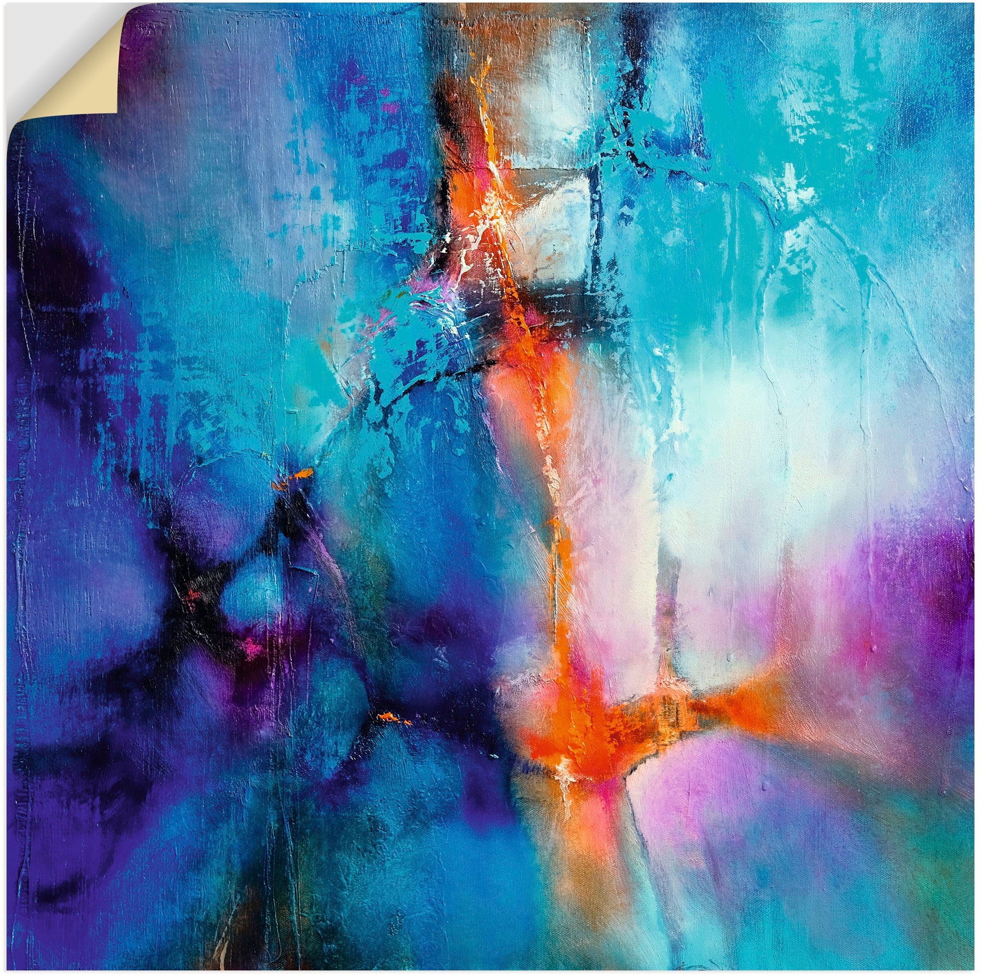 Image of Artland Wandbild »Türkis und Magenta«, Gegenstandslos, (1 St.), in vielen Grössen & Produktarten - Alubild / Outdoorbild für den Aussenbereich, Leinwandbild, Poster, Wandaufkleber / Wandtattoo auch für Badezimmer geeignet bei Ackermann Versand Schweiz