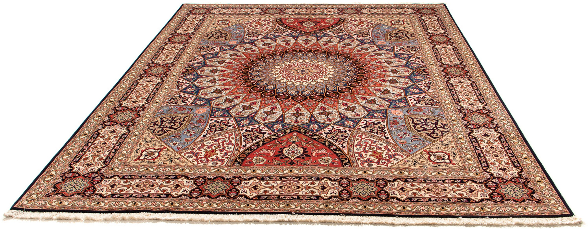 Image of morgenland Orientteppich »Perser - Täbriz - Royal - 252 x 205 cm - mehrfarbig«, rechteckig, 7 mm Höhe, Wohnzimmer, Handgeknüpft, Einzelstück mit Zertifikat bei Ackermann Versand Schweiz