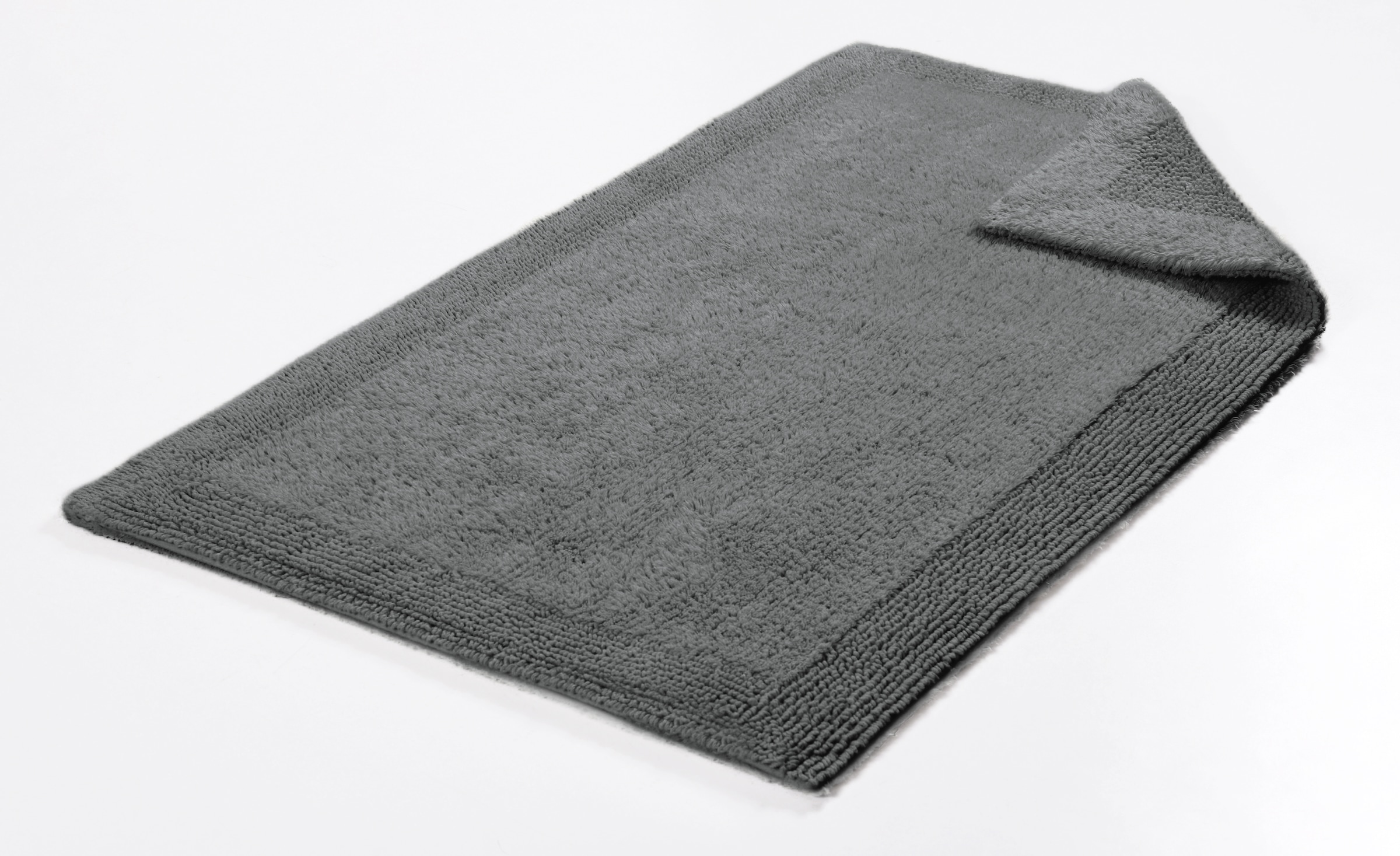 my home Badematte »Kapra, Badvorleger, Badezimmer Teppich«, beidseitig nutzbar-fussbodenheizungsgeeignet-strapazierfähig, mit Bordüre, Badteppich, Badematte, Baumwolle
