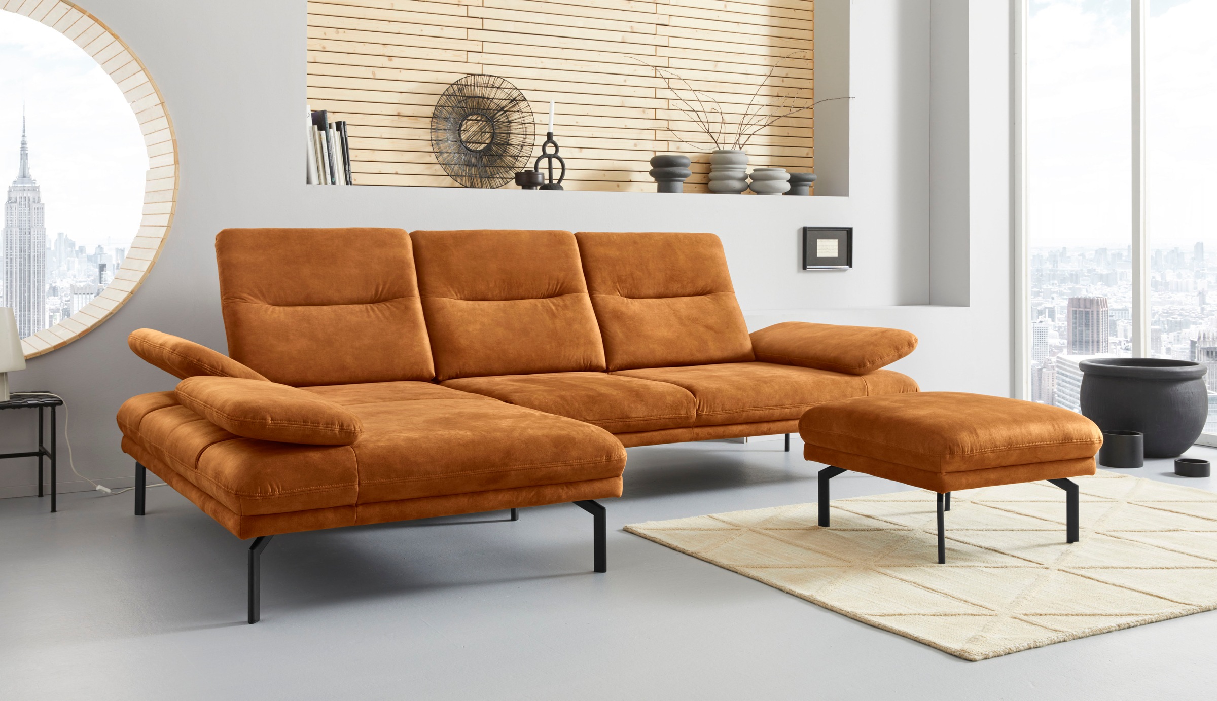 Image of Places of Style Ecksofa »Cervo«, Ecksofa, mit Sitztiefen- und Kopfteilverstellung, wahlweise mit Armteilverstellung in hochwertiger Verarbeitung bei Ackermann Versand Schweiz